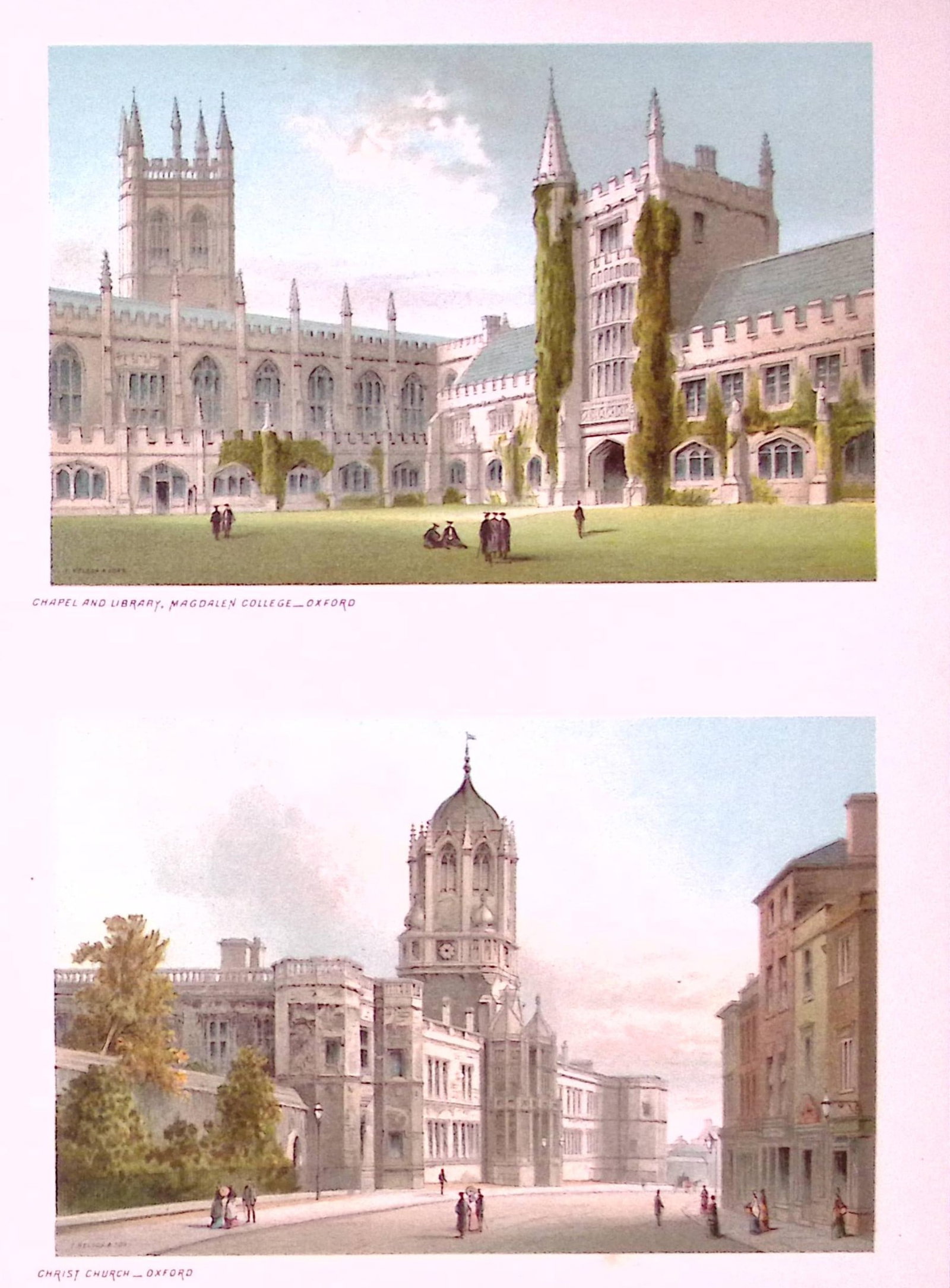 Oxford Magdalen College, Chapel & Library Victorian Antique Double Print-32 (1 of 1)