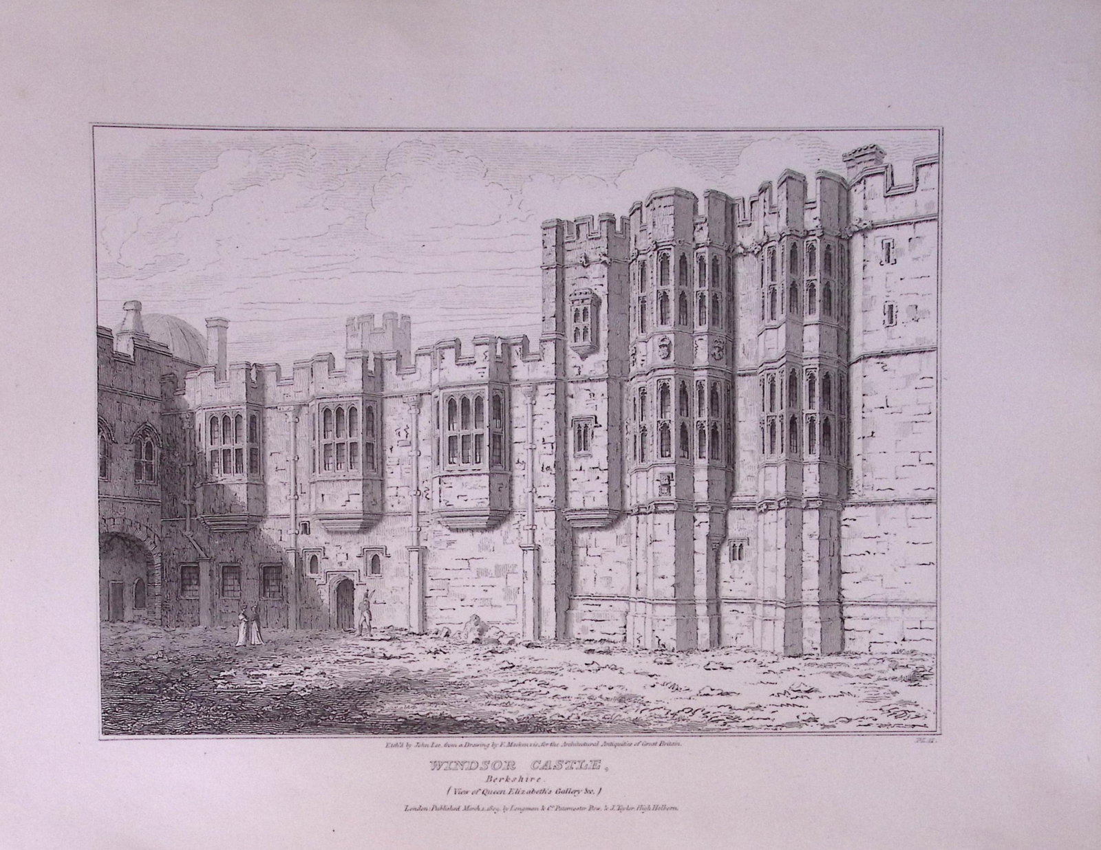 Windsor Castle Berkshire 190 Years-Old John Britton Antique Steel Engraving-217: Title: Windsor Castle Berkshire 190 Years-Old John Britton Antique Steel Engraving-217 Description: This 191 Years-Old Steel Gilt-Edged Engraved Plate Has Been Removed from an Antique Edition of.