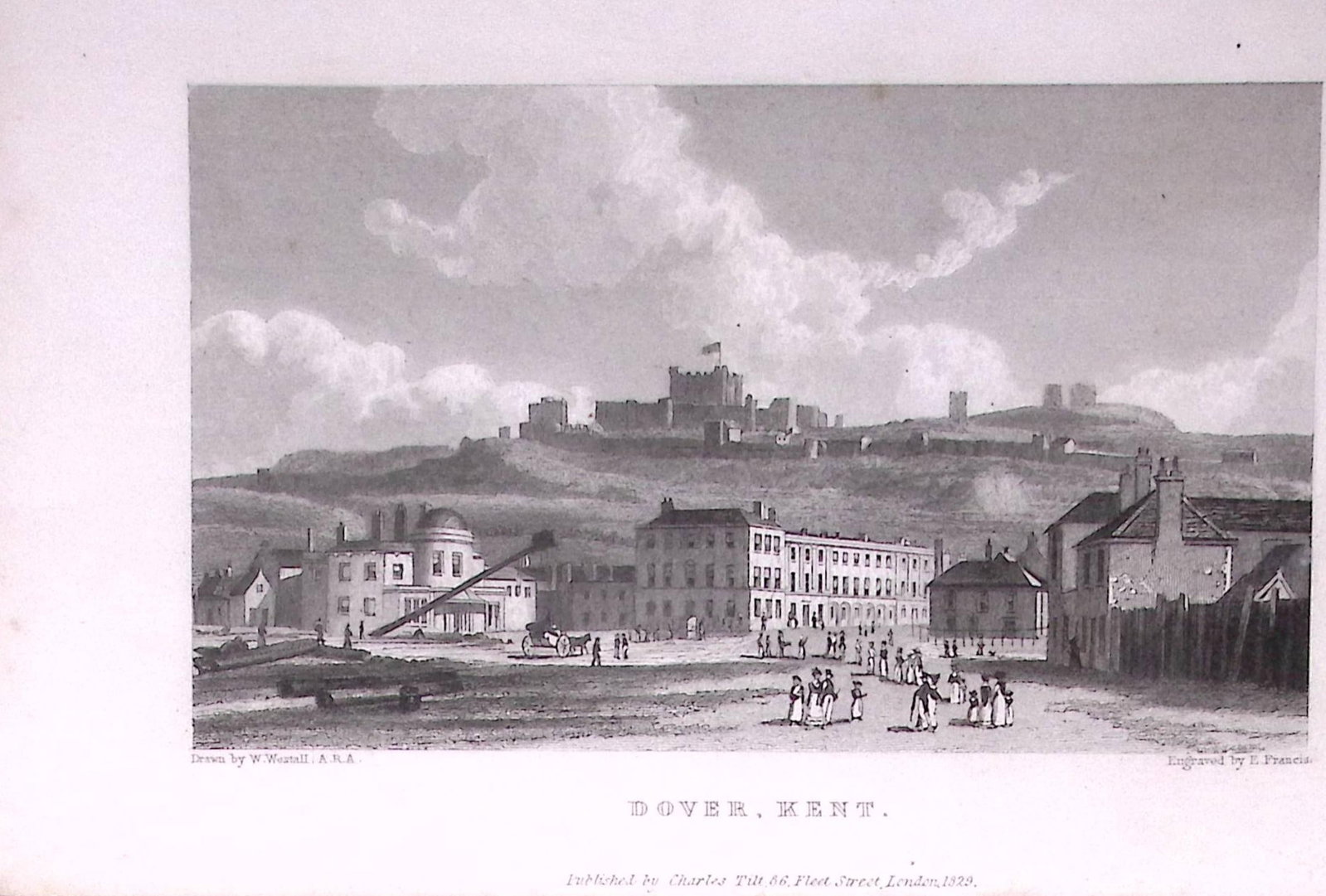 View of Dover Kent 196 Years-Old Antique Steel Engraving-42-TR: Title: View of Dover Kent 196 Years-Old Antique Steel Engraving-42-TR Description: This Steel Engraved Print Has Been Removed from an Antique Edition of. Great Britain Illustrated by William We