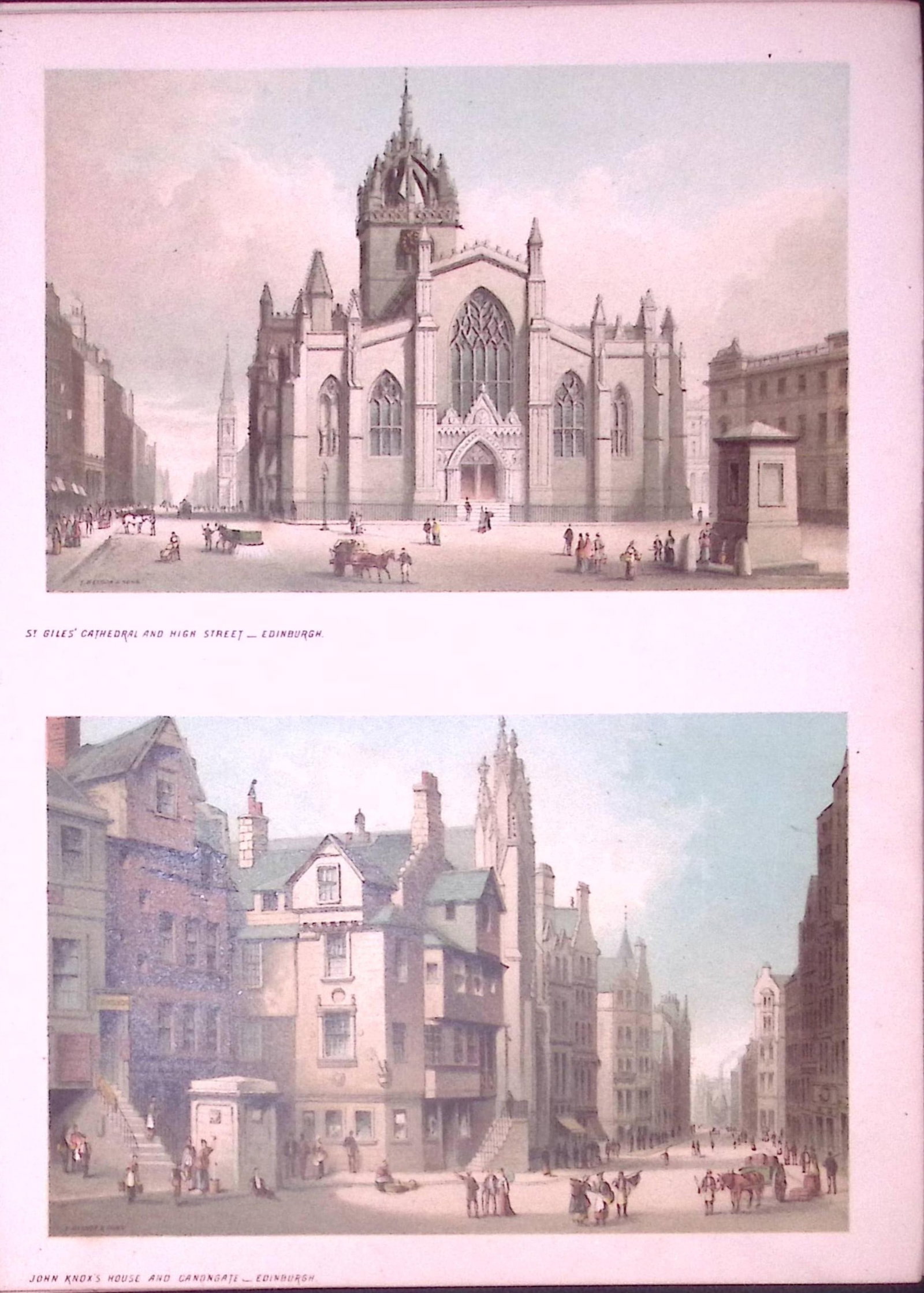 Scotland Edinburgh Views of City Canongate, High Street Antique Print-4: Title: Scotland Edinburgh Views of City Canongate, High Street Antique Print-4 Description: This Antique Illustration Has Been Removed from an First Edition of. Souvenir Of Scotland. Cities,