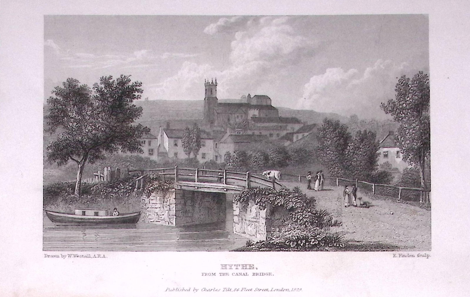 Hythe Canal Bridge Kent 196 Years-Old Antique Steel Engraving-54-TR: Title: Hythe Canal Bridge Kent 196 Years-Old Antique Steel Engraving-54-TR Description: This Steel Engraved Print Has Been Removed from an Antique Edition of. Great Britain Illustrated by William