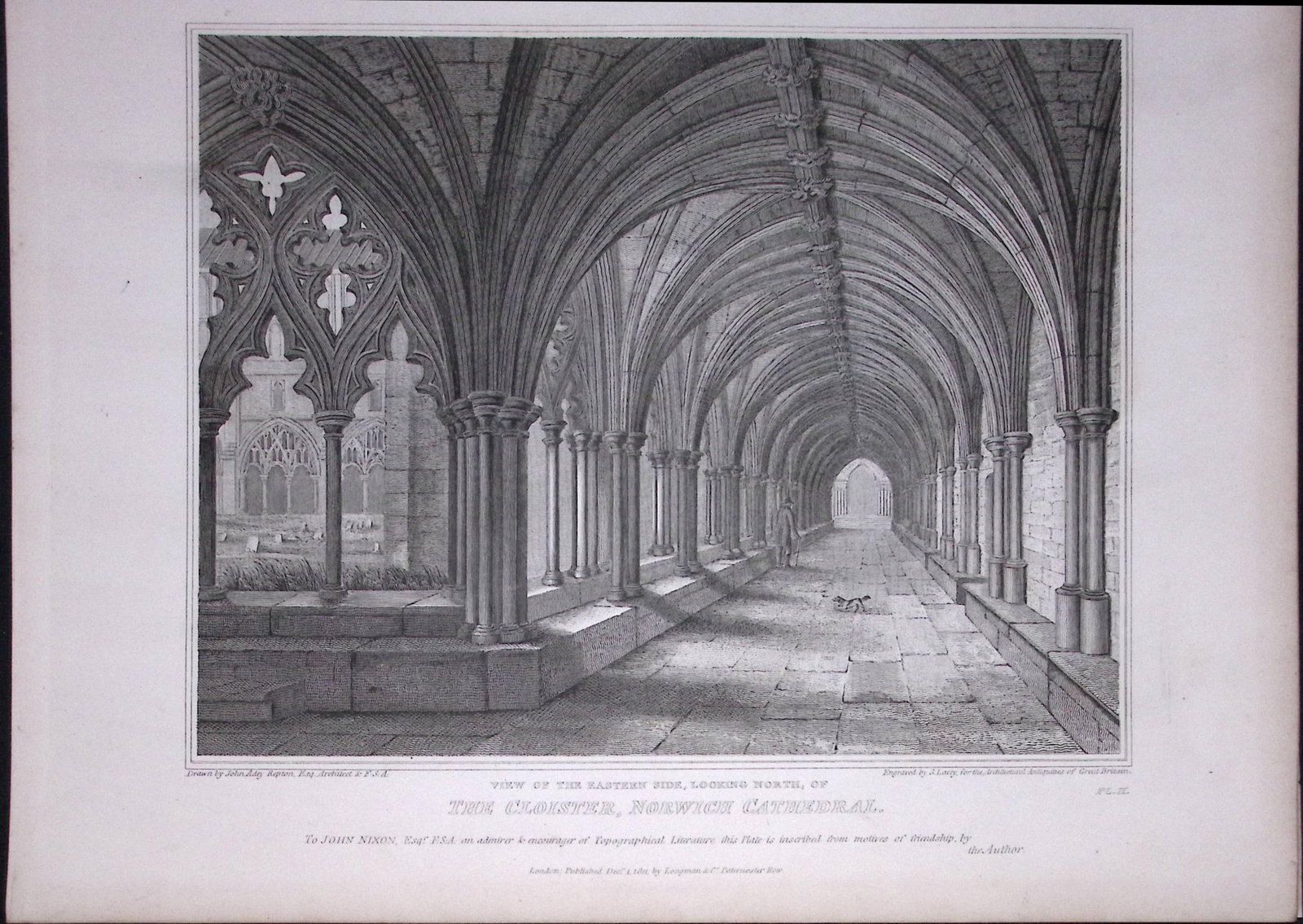 Norwich Cathedral 190 Years-Old John Britton Antique Steel Engraving-179: Title: Norwich Cathedral 190 Years-Old John Britton Antique Steel Engraving-179 Description: This 191 Years-Old Steel Gilt-Edged Engraved Plate Has Been Removed from an Antique Edition of.