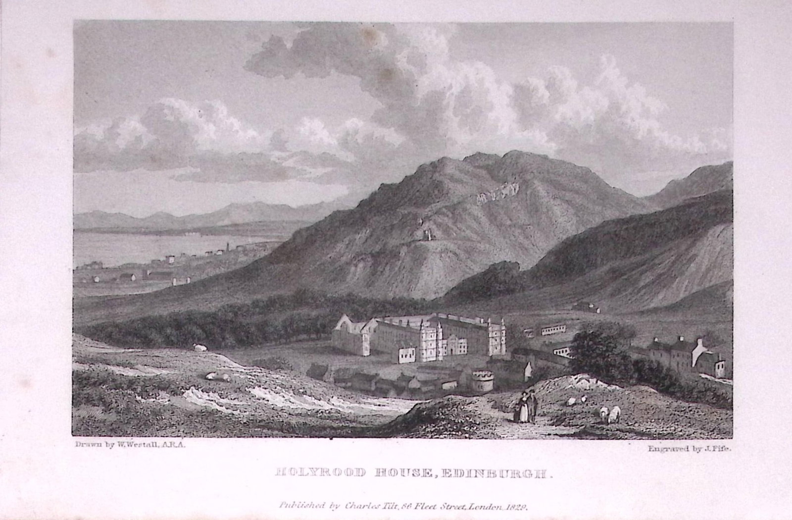 Holyrood House Edinburgh Scotland 196 Years-Old Antique Steel Engraving-51-TR: Title: Holyrood House Edinburgh Scotland 196 Years-Old Antique Steel Engraving-51-TR Description: This Steel Engraved Print Has Been Removed from an Antique Edition of. Great Britain Illustrated by