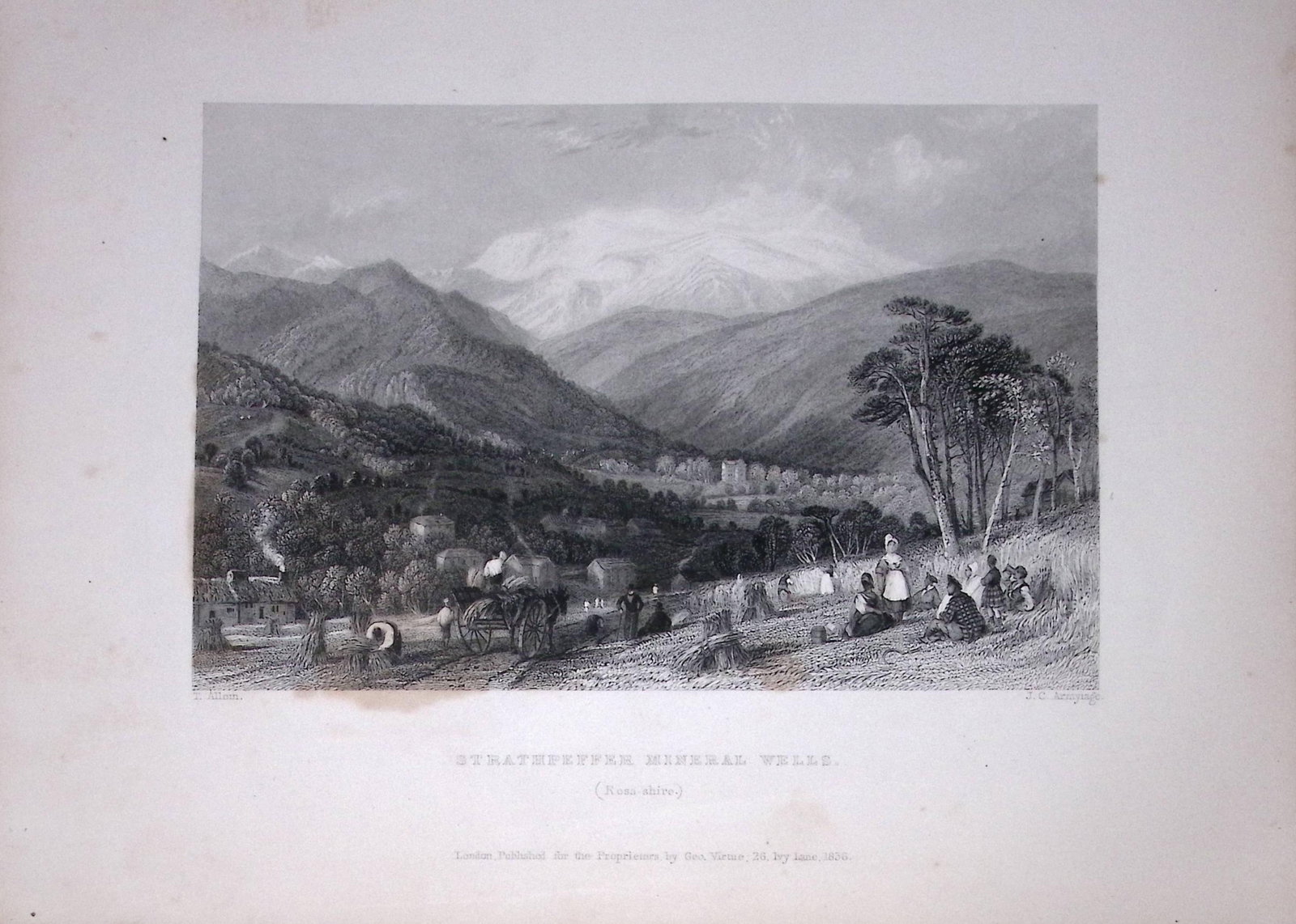 Strathpeffee Mineral Wells Scotland 188 Years-Old W Beattie Antique Steel Engraving-61 (1 of 2)
