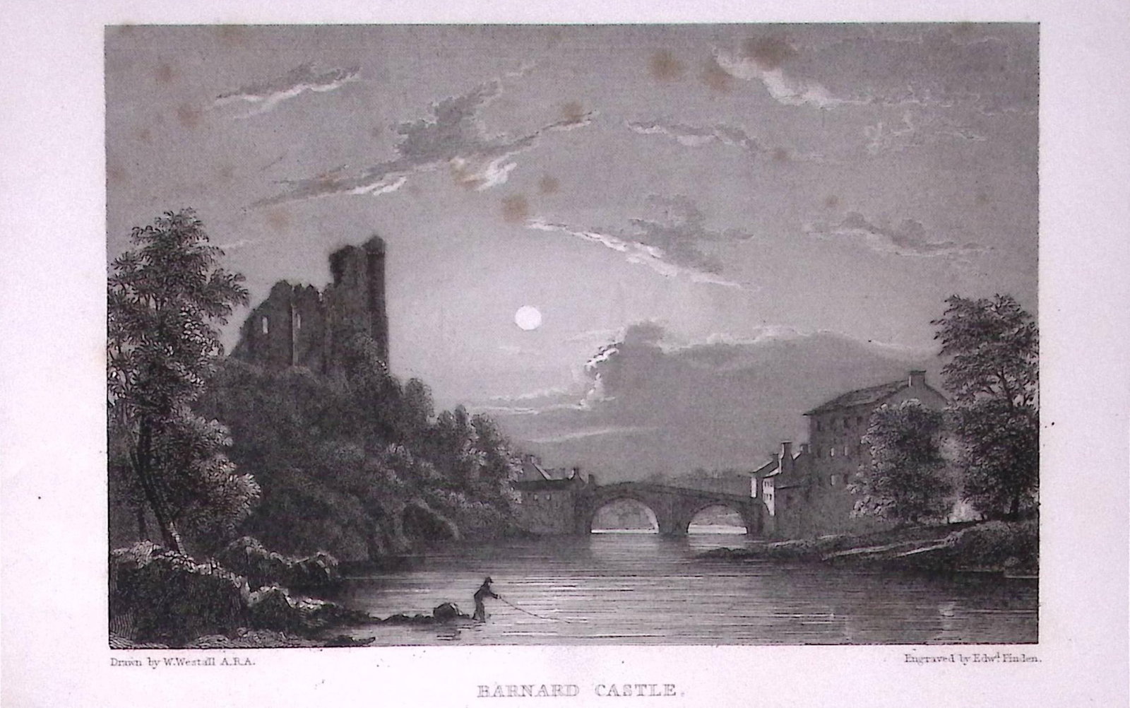 Barnard Castle Durham 196 Years-Old Antique Steel Engraving-29-TR: Title: Barnard Castle Durham 196 Years-Old Antique Steel Engraving-29-TR Description: This Steel Engraved Print Has Been Removed from an Antique Edition of. Great Britain Illustrated by William