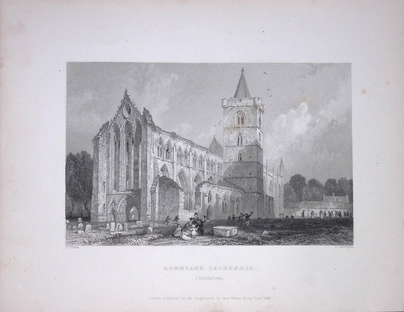 Dunblane Cathedral Scotland W Beattie 188 Years-Old Antique Steel Engraving-22: Title: Dunblane Cathedral Scotland W Beattie 188 Years-Old Antique Steel Engraving-22 Description: Scotland Illustrated in a Series of Views Takes Expressly for This Work by Messrs William Beattie.