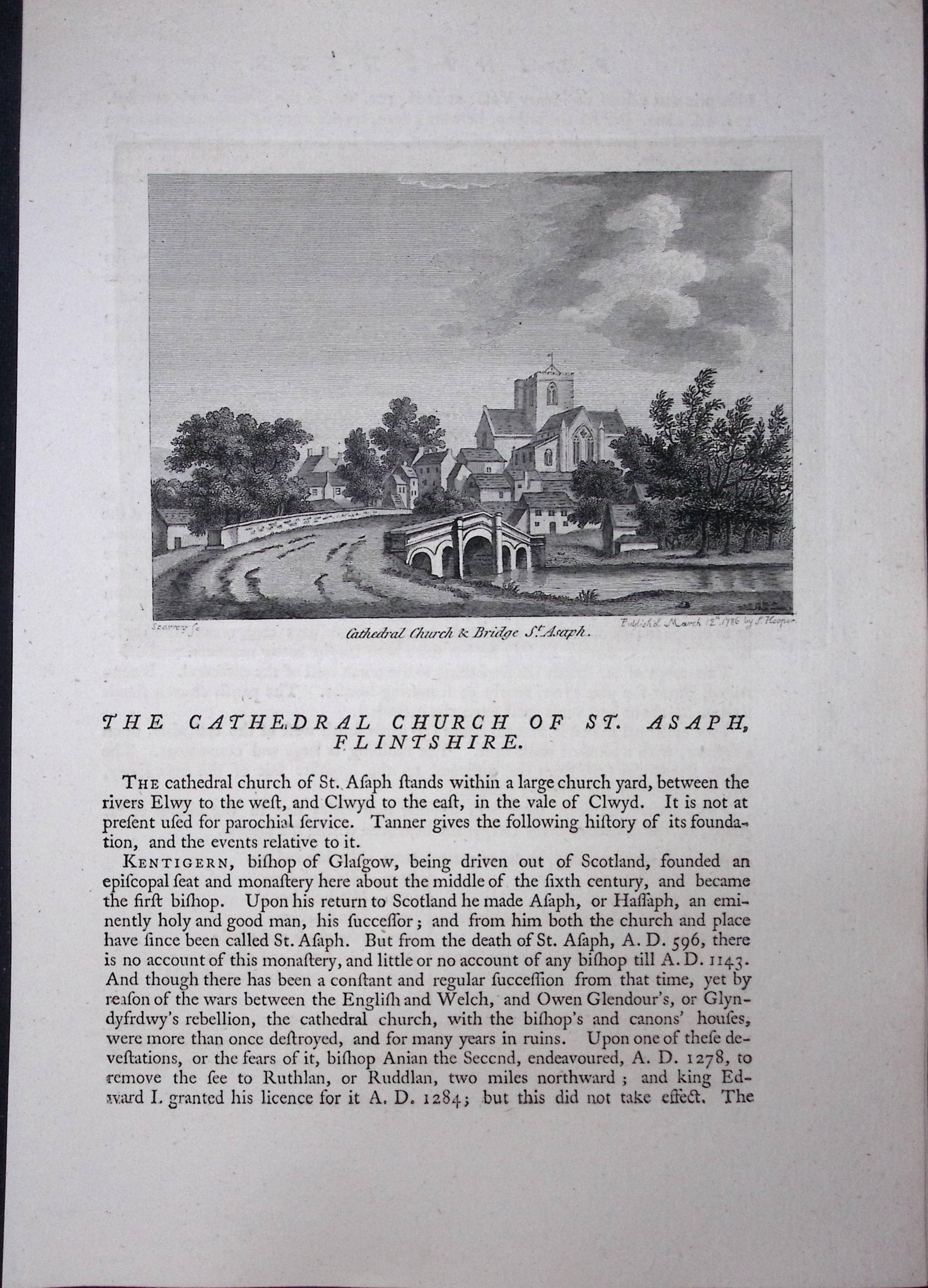 Wales St Asaph’s Cathedral Flintshire F. Grose Antique Copper Engraving-49-TR: Title: Wales St Asaph’s Cathedral Flintshire F. Grose Antique Copper Engraving-49-TR Description: This Antique Book Plate Was Removed from Francis Grose's Antiquities of England &Wales P