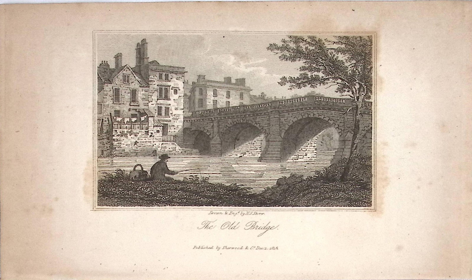 The Old Bridge Views of Bath Regency Era Antique 207 Years-Old Georgian Print-7 (1 of 2)