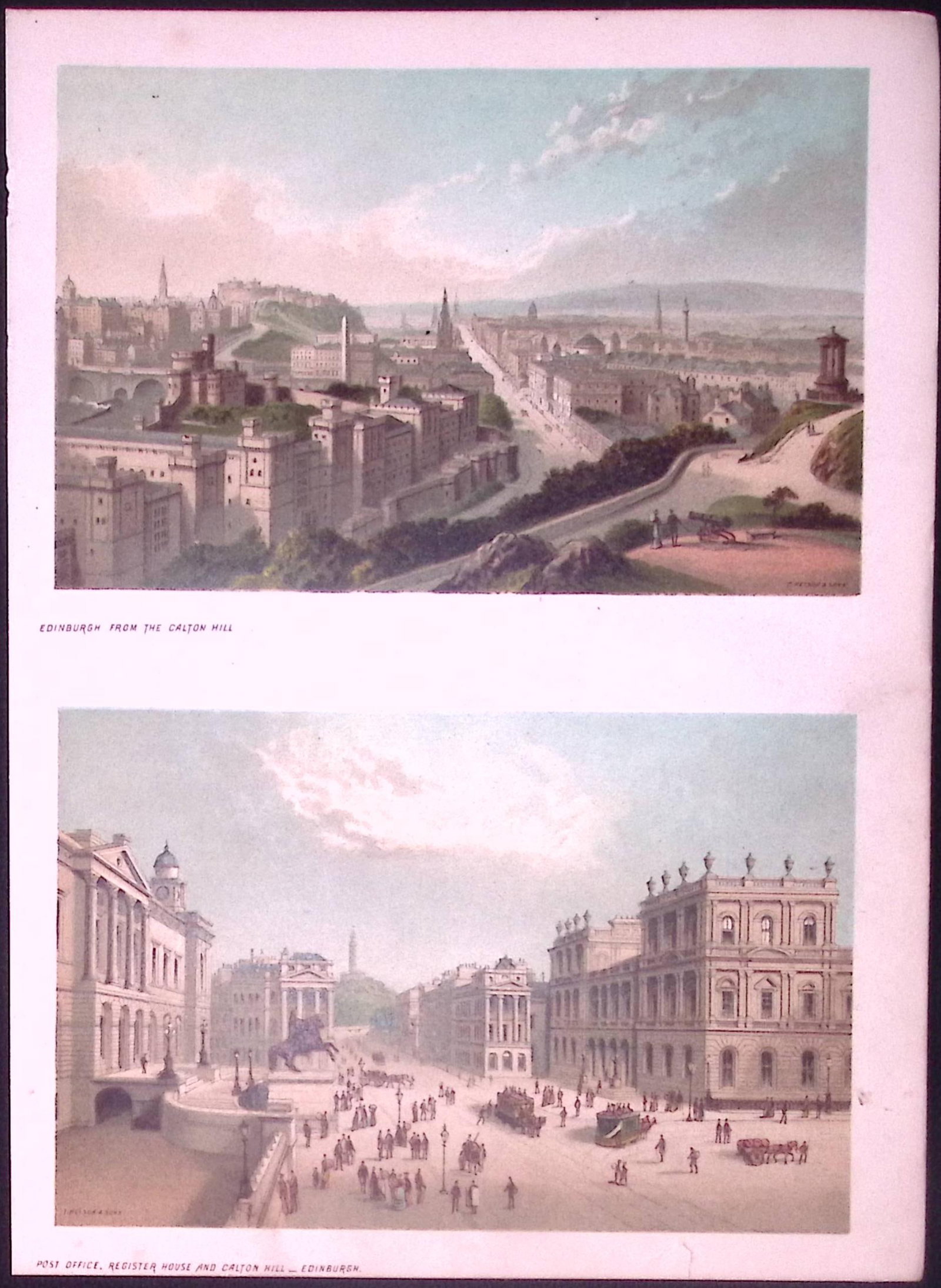 Scotland Edinburgh Clifton Hill Views of City Coloured Antique Print-1.: Title: Scotland Edinburgh Clifton Hill Views of City Coloured Antique Print-1. Description: This Antique Illustration Has Been Removed from an First Edition of. Souvenir Of Scotland. Citi