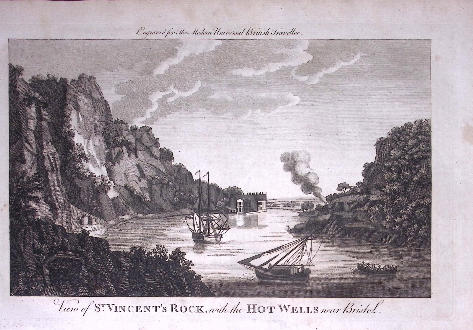 St Vincents Rock Bristol Rare Large 247-Year-Old Antique Copperplate Engraving-50 -TR: Title: St Vincents Rock Bristol Rare Large 247-Year-Old Antique Copperplate Engraving-50 -TR Description: This Antique 247-Year-Old Was Removed from an Edition Of. The Modern Univer