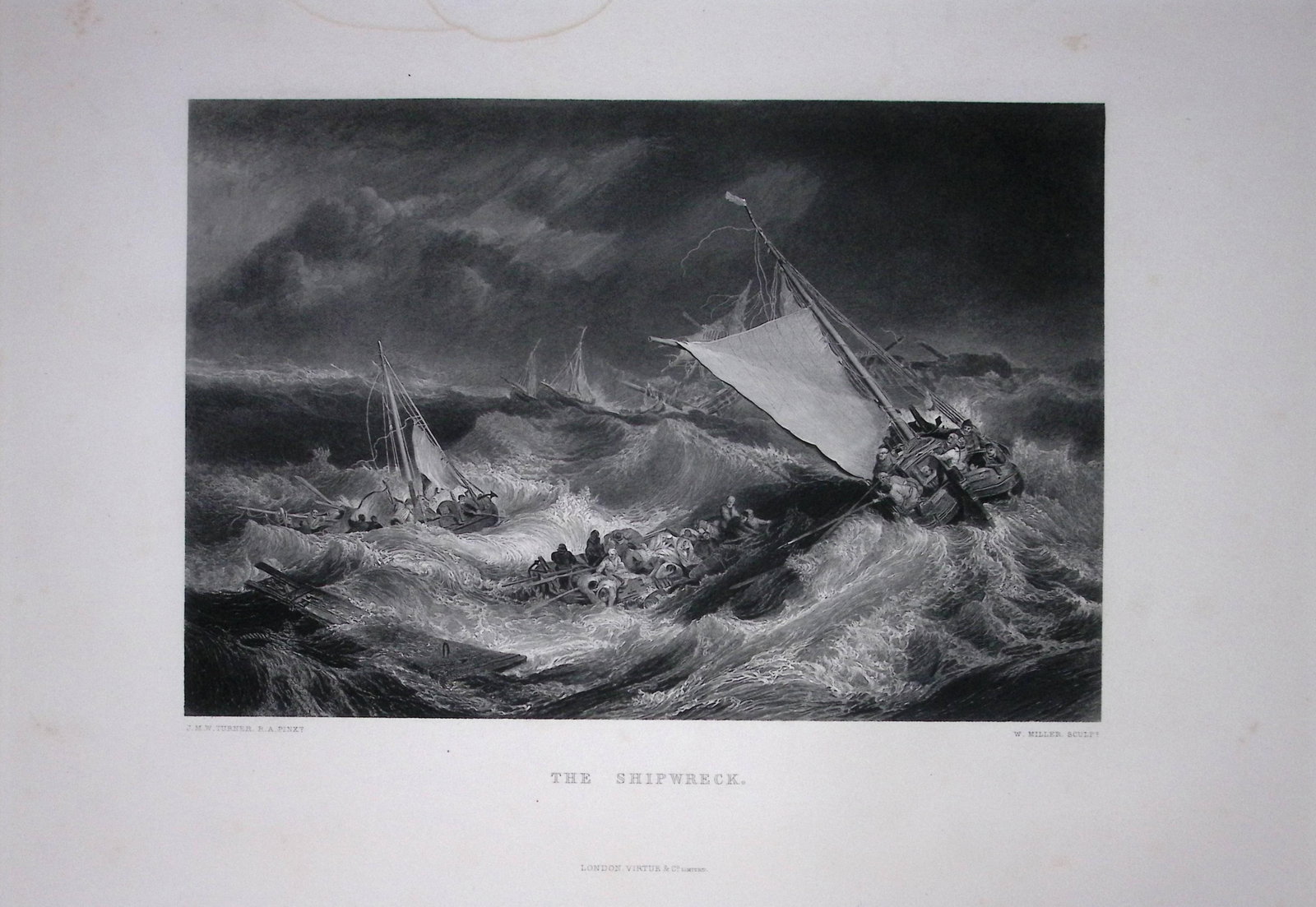 J.M.W Turner The Shipwreck Antique Steel Engraving-75-TR (1 of 1)