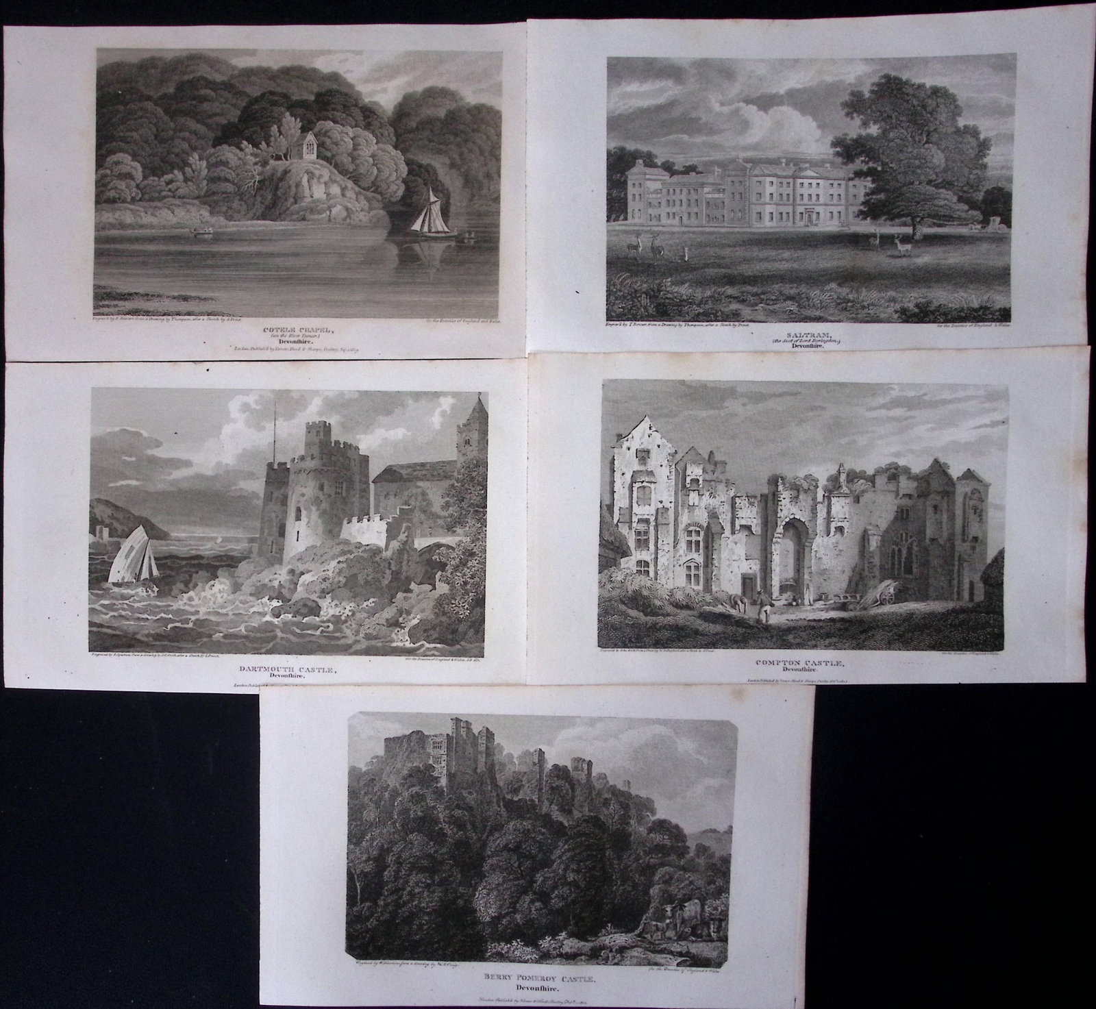 Devonshire Job-Lot Antique 222 Years-Old Georgian Steel-Engravings-2. (1 of 2)
