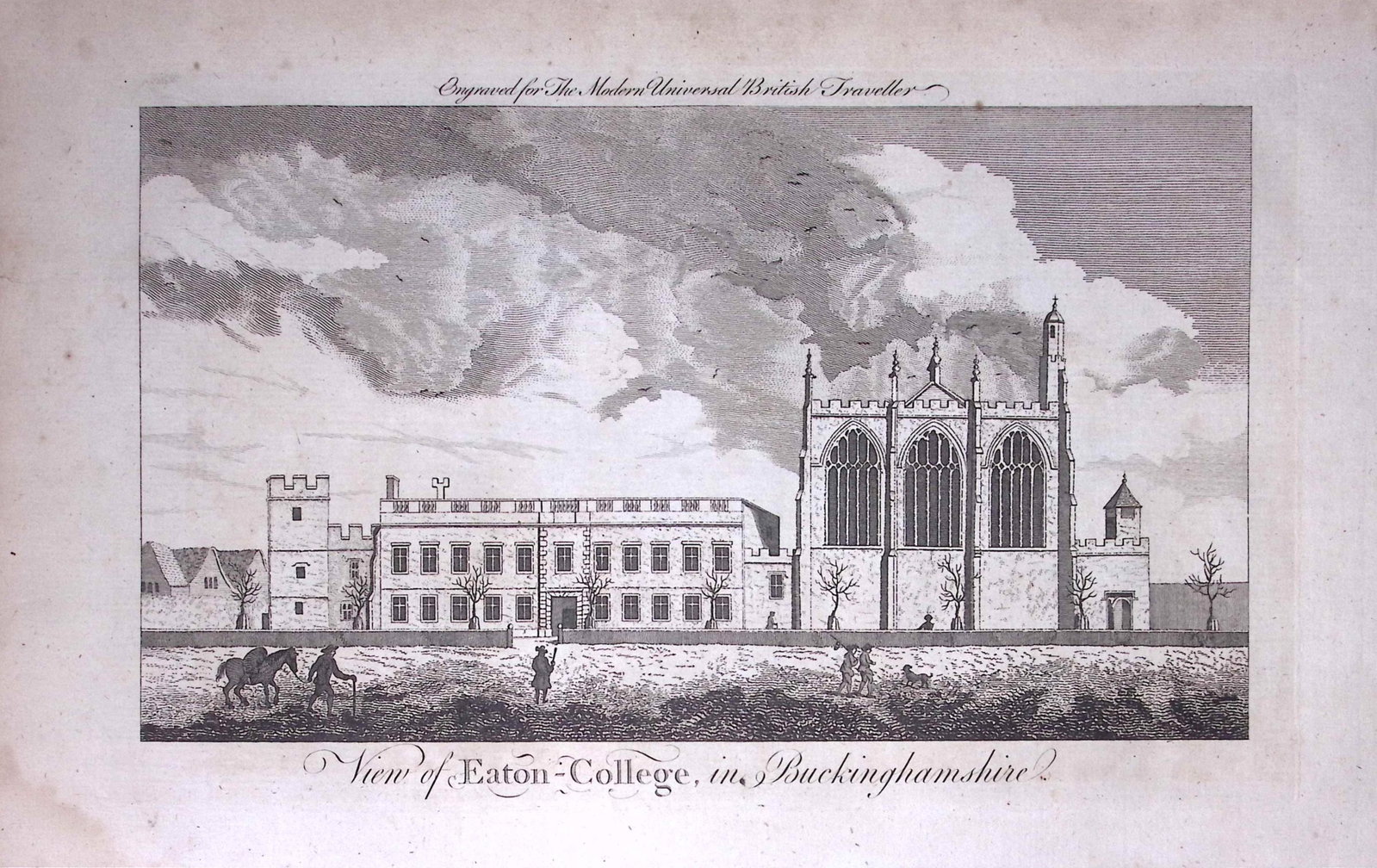 View of Eton College Rare Large 247-Year-Old Antique Copperplate Engraving-55-TR: Title: View of Eton College Rare Large 247-Year-Old Antique Copperplate Engraving-55-TR Description: This Antique 247-Year-Old Was Removed from an Edition Of. The Modern Universal B