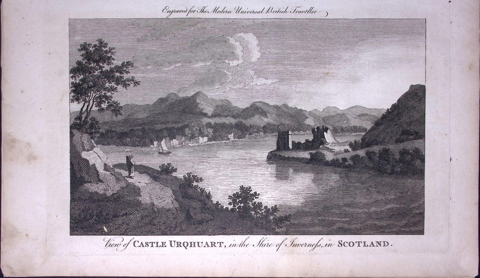 Castle of Urqhuart Scotland Rare Large 247-Year-Old Antique Copperplate Engraving-3-TR: Title: Castle of Urqhuart Scotland Rare Large 247-Year-Old Antique Copperplate Engraving-3-TR Description: This Antique 247-Year-Old Was Removed from an Edition Of. The Modern Univ