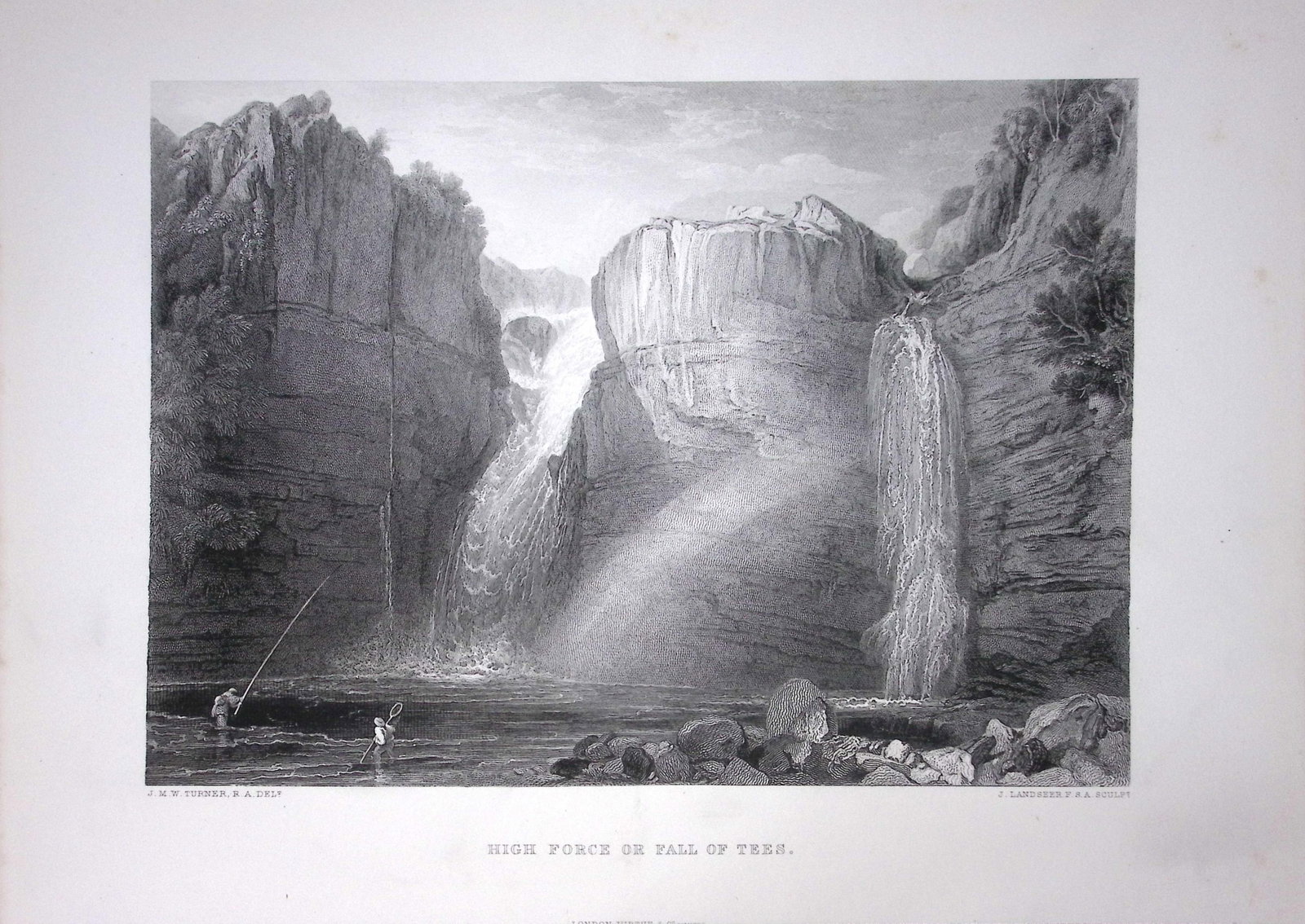 J.M.W Turner High Force of Fall of Tees Yorkshire Antique Steel Engraving-101-TR: Title: J.M.W Turner High Force of Fall of Tees Yorkshire Antique Steel Engraving-101-TR Description: J.M.W Turner High Force of Fall of Tees Yorkshire Antique Steel Engraving-101-TR This Antique