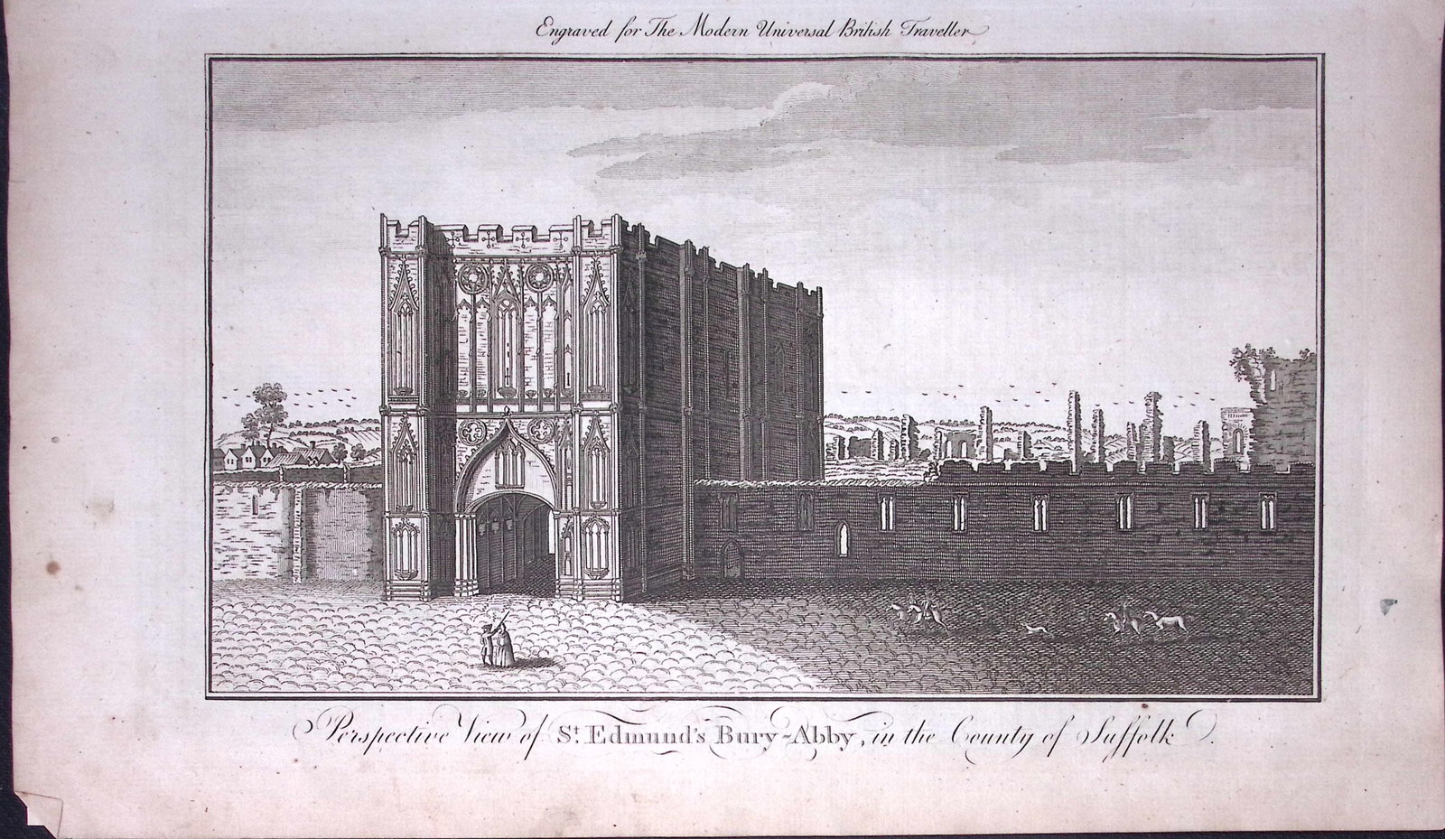 St Edmunds Bury-Suffolk Rare Large 247-Year-Old Antique Copperplate Engraving-38 -TR (1 of 2)