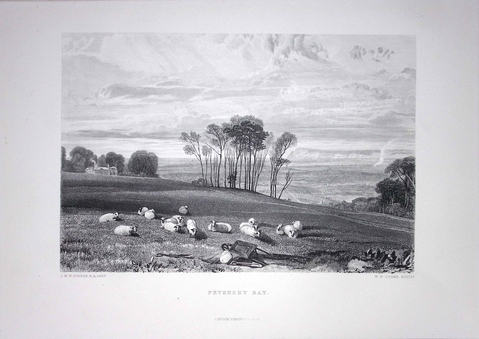 J.M.W Turner Pevensey Bay East Sussex Antique Steel Engraving-53-TR: Title: J.M.W Turner Pevensey Bay East Sussex Antique Steel Engraving-53-TR Description: This Antique Steel-Engraving Was Removed from an Edition Of. The Turner Gallery a Series of 120