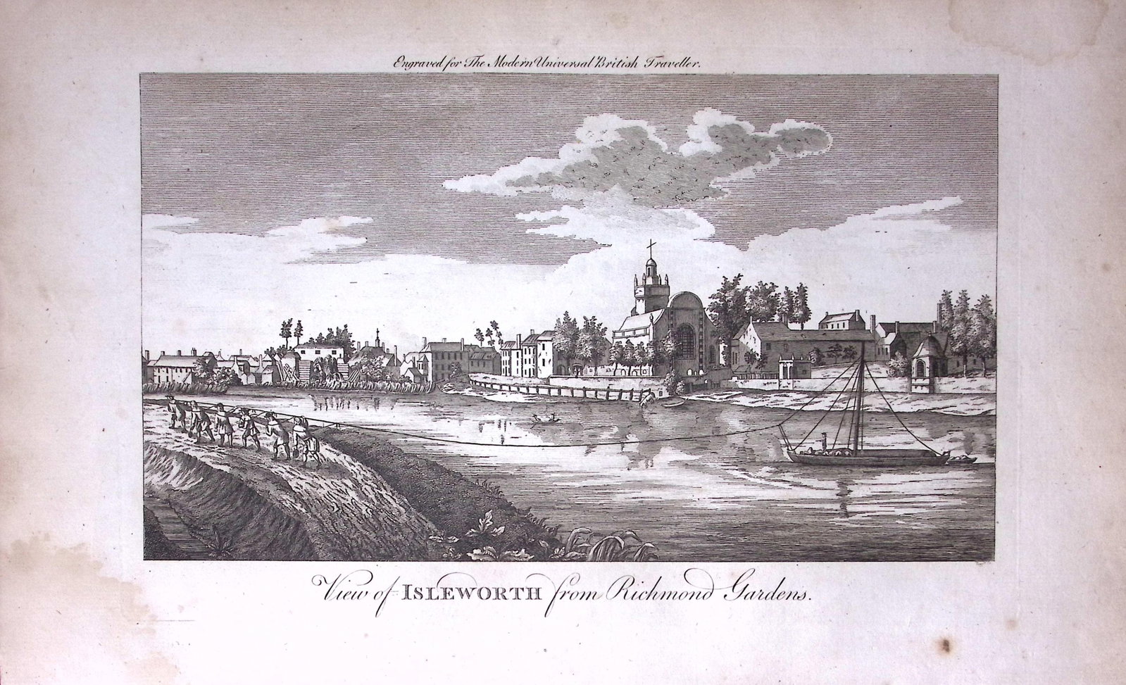 London Isleworth Rare Large 247-Year-Old Antique Copperplate Engraving -25-TR: Title: London Isleworth Rare Large 247-Year-Old Antique Copperplate Engraving -25-TR Description: This Antique 247-Year-Old Copperplate Engraving Was Removed from an Edition Of. The