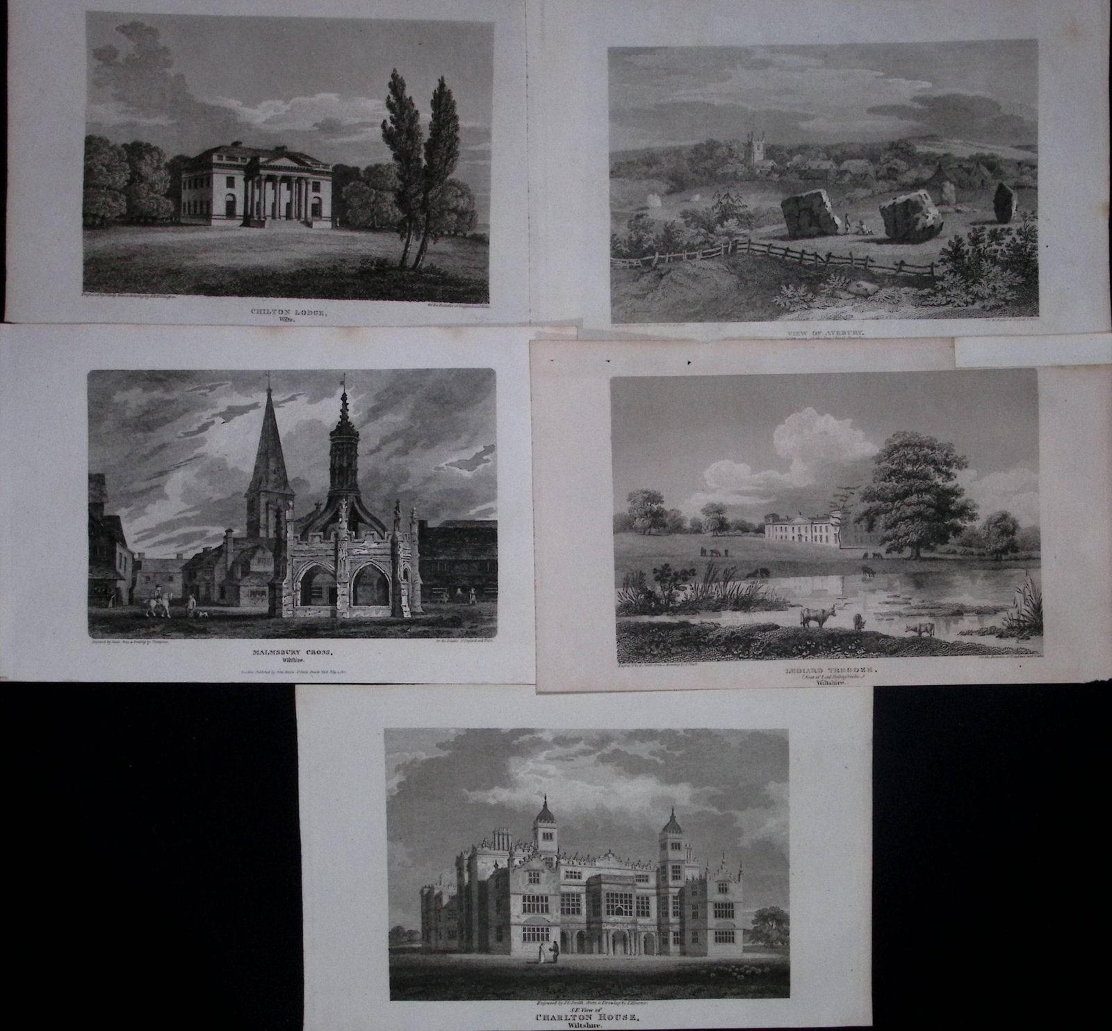 Wiltshire Job-Lot Antique 212 Years-Old Georgian Steel-Engravings-1. (1 of 2)