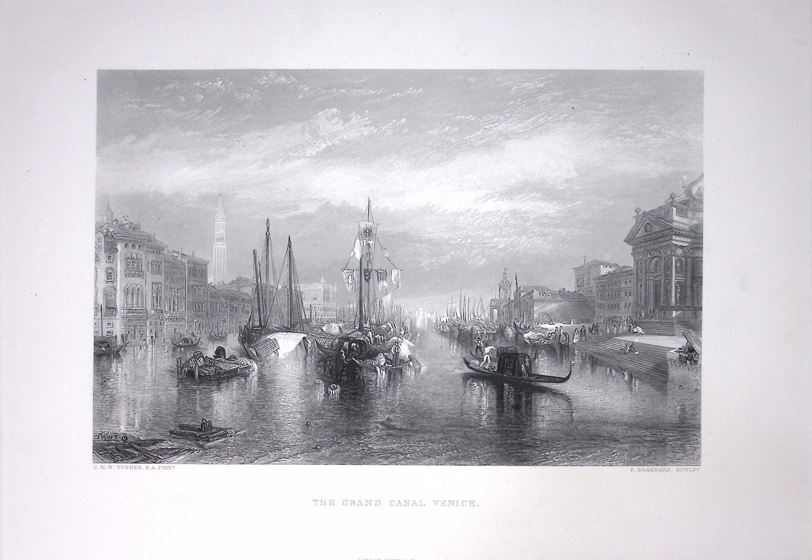 J.M.W Turner The Grand Canal Venice Antique Steel Engraving-23-TR: Title: J.M.W Turner The Grand Canal Venice Antique Steel Engraving-23-TR Description: This Antique Steel-Engraving Was Removed from an Edition Of. The Turner Gallery a Series of 120