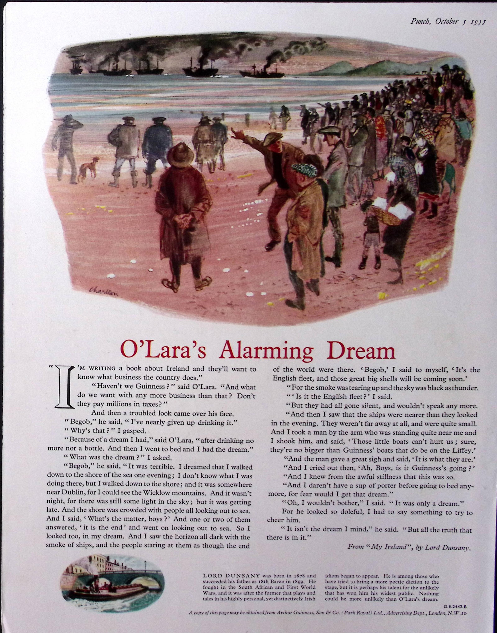 Guinness 70 Years-Old Advert 1955 O’Lara’s Alarming Dream G.E.2442.B.: Title: Guinness 70 Years-Old Advert 1955 O’Lara’s Alarming Dream G.E.2442.B. Description: Guinness 70 Years-Old Advert 1955 O’Lara’s Alarming Dream G.E.2442.B. Desc
