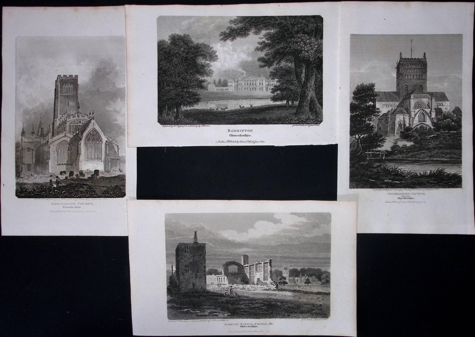 Gloucestershire Job-Lot Antique 223 Years-Old Georgian Steel-Engravings-1. (1 of 2)
