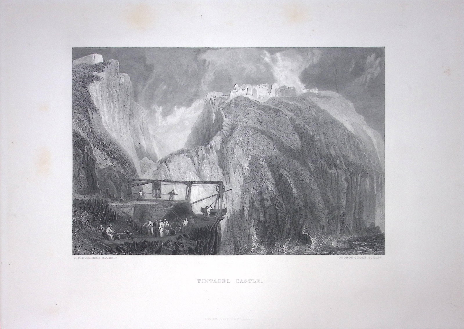 J.M.W Turner Tintagel Castle Cornwall Antique Steel Engraving-107-TR: Title: J.M.W Turner Tintagel Castle Cornwall Antique Steel Engraving-107-TR Description: This Antique Steel-Engraving Was Removed from an Edition Of. The Turner Gallery a Series of