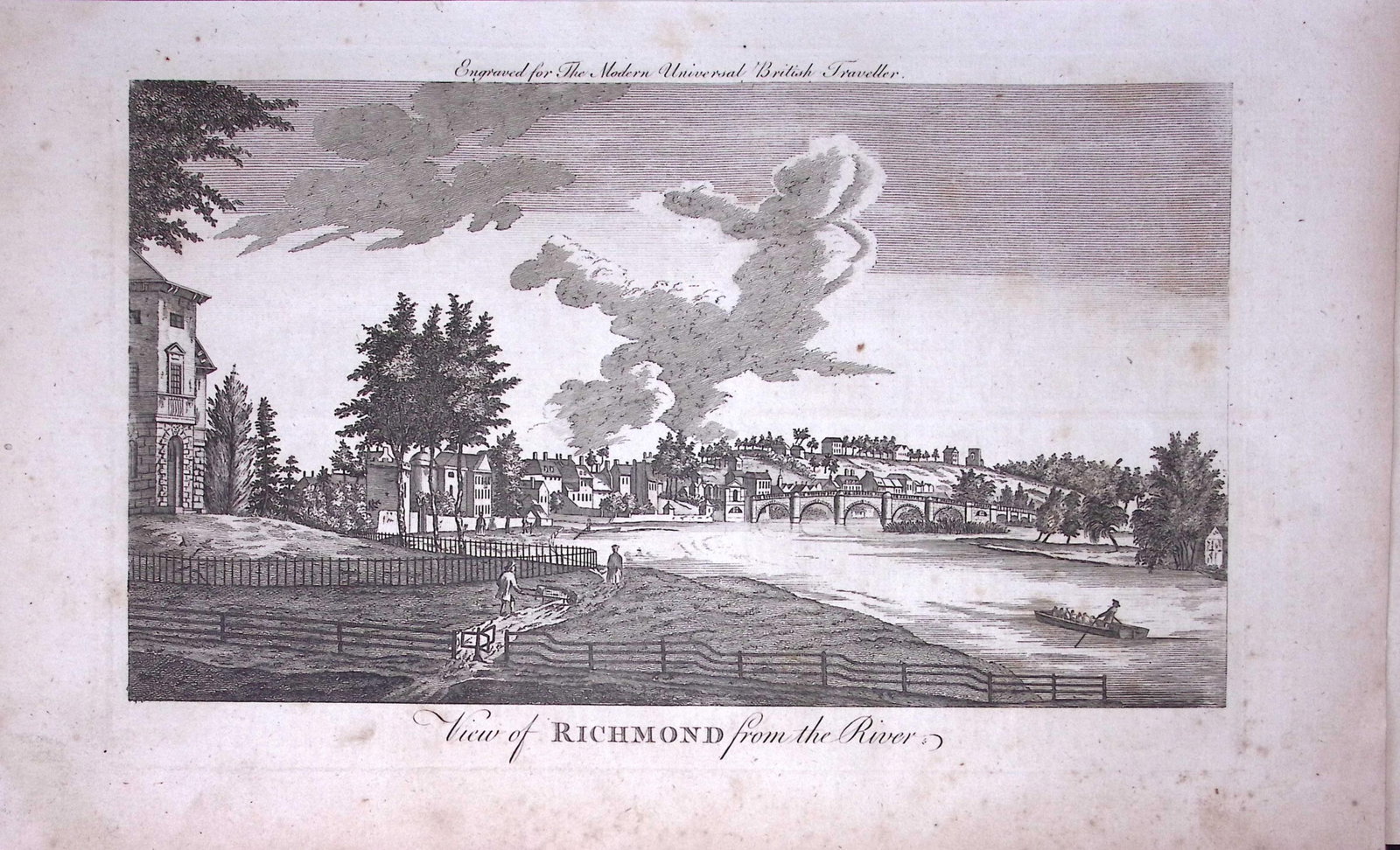 London Richmond Rare Large 247-Year-Old Antique Copperplate Engraving-61-TR: Title: London Richmond Rare Large 247-Year-Old Antique Copperplate Engraving-61-TR Description: This Antique 247-Year-Old Copperplate Engraving Was Removed from an Edition Of. The M
