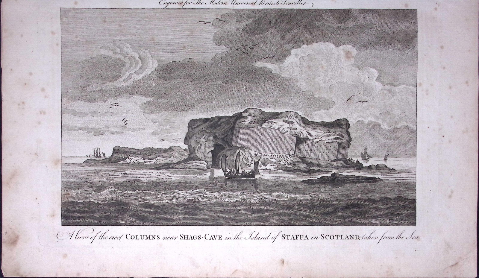 Island of Staffa Scotland Rare Large 247-Year-Old Antique Copperplate Engraving-2-TR: Title: Island of Staffa Scotland Rare Large 247-Year-Old Antique Copperplate Engraving-2-TR Description: This Antique 247-Year-Old Was Removed from an Edition Of. The Modern Univers
