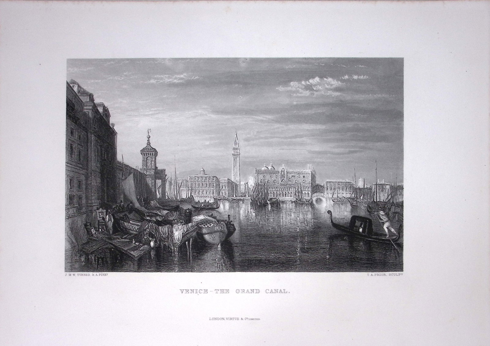 J.M.W Turner Venice The Grand Canal Antique Steel Engraving-28-TR: Title: J.M.W Turner Venice The Grand Canal Antique Steel Engraving-28-TR Description: This Antique Steel-Engraving Was Removed from an Edition Of. The Turner Gallery a Series of 120