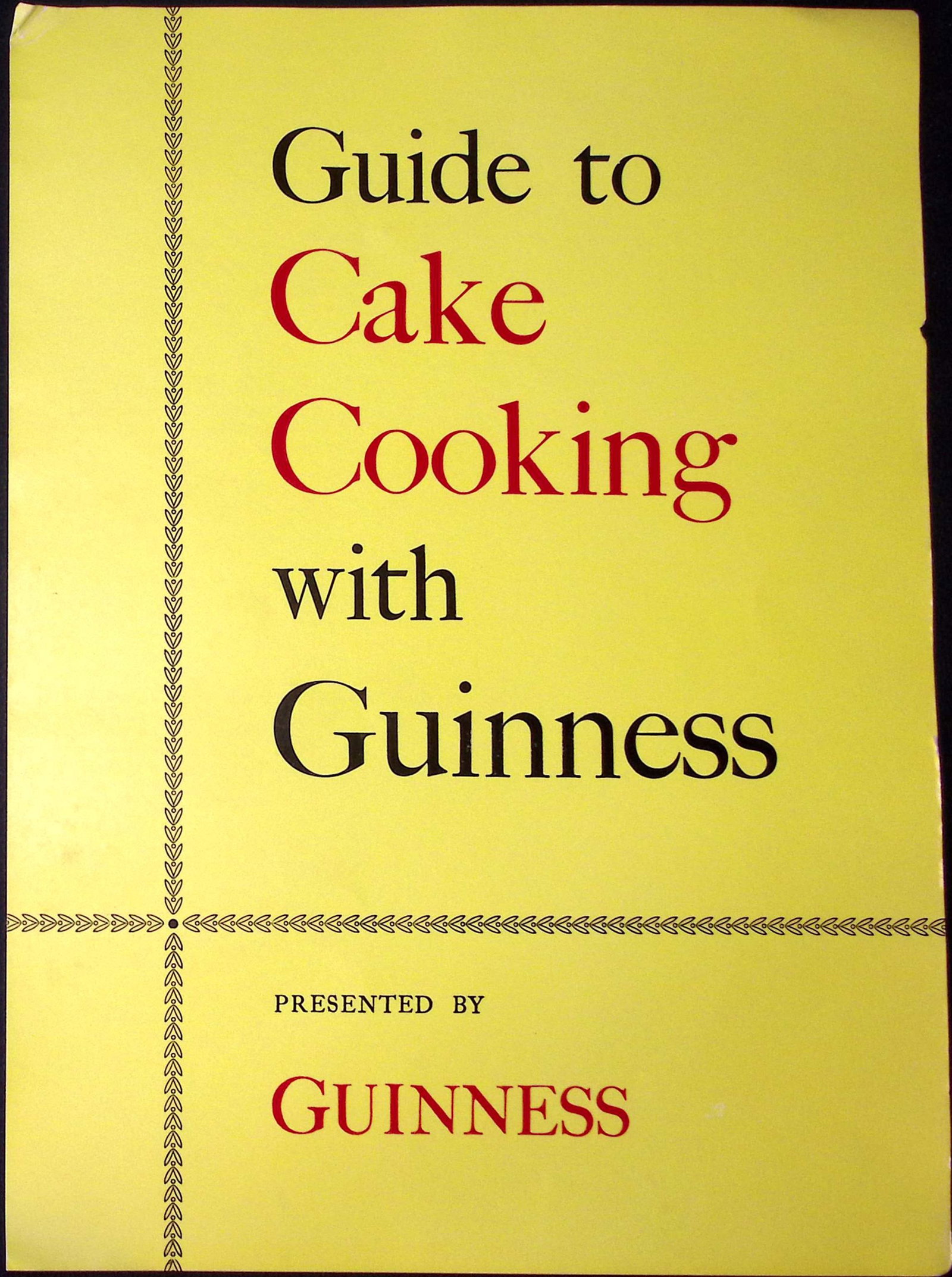 Guinness Guide To Cake Cooking 60-Year-Old Double Sided Print. (1 of 2)