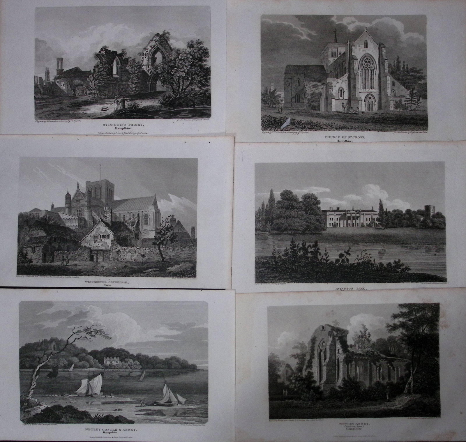 Hampshire Job-Lot Antique 221 Years-Old Georgian Steel-Engravings-2. (1 of 2)