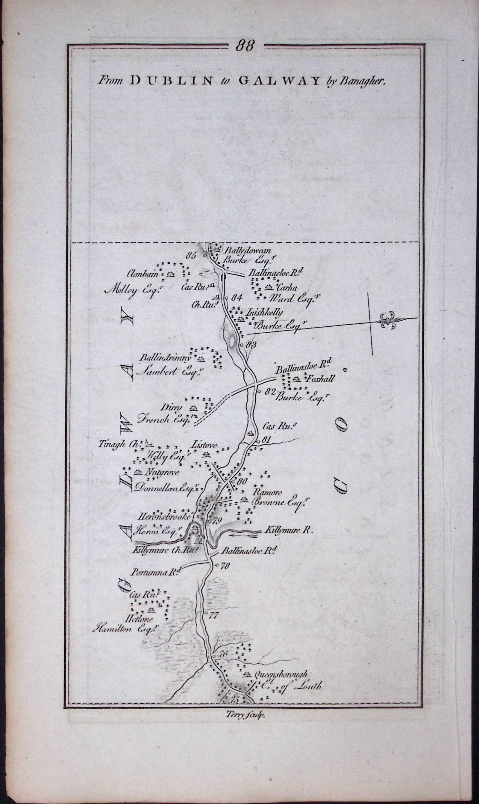 Ireland Rare Antique 245 Yr-Old Road Map Birr-Offaly-Frankford-88: Title: Ireland Rare Antique 245 Yr-Old Road Map Birr-Offaly-Frankford-88 Description: This Rare Irish Road Map Has Been Removed from a First Edition Copy of. Taylor & Skinners 1777 Roads of