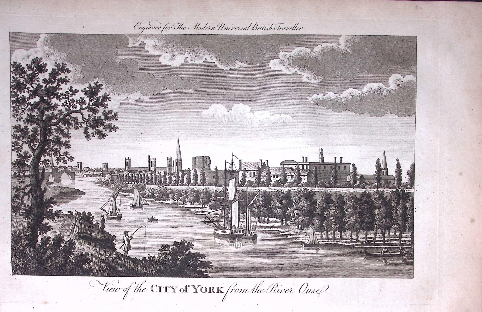 City of York From The River Ouse Rare 247-Year-Old Antique Copperplate Engraving-47 -TR: Title: City of York From The River Ouse Rare 247-Year-Old Antique Copperplate Engraving-47 -TR Description: This Antique 247-Year-Old Was Removed from an Edition Of. The Modern Univ