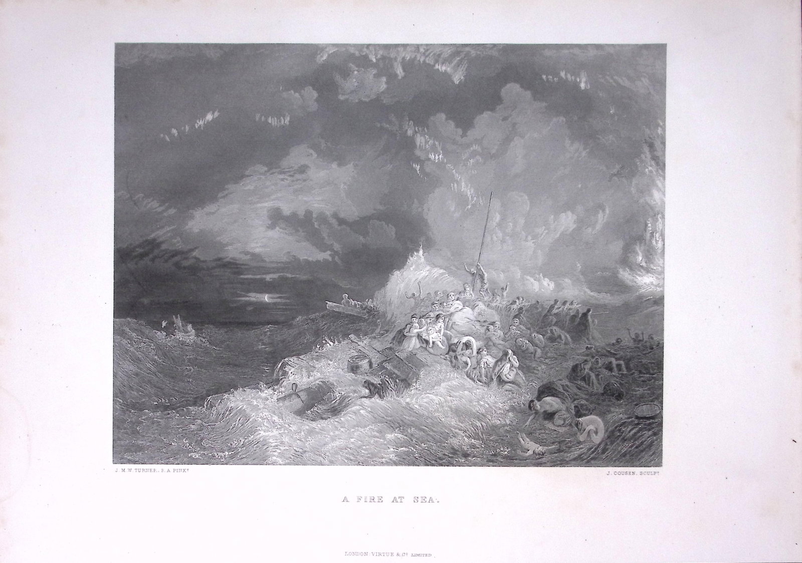 J.M.W Turner Sinking Of The Female Convict Ship France Antique Steel Engraving-1-TR: Title: J.M.W Turner Sinking Of The Female Convict Ship France Antique Steel Engraving-1-TR Description: J.M.W Turner Sinking Of The Female Convict Ship France Antique Steel Engraving-1-TR This