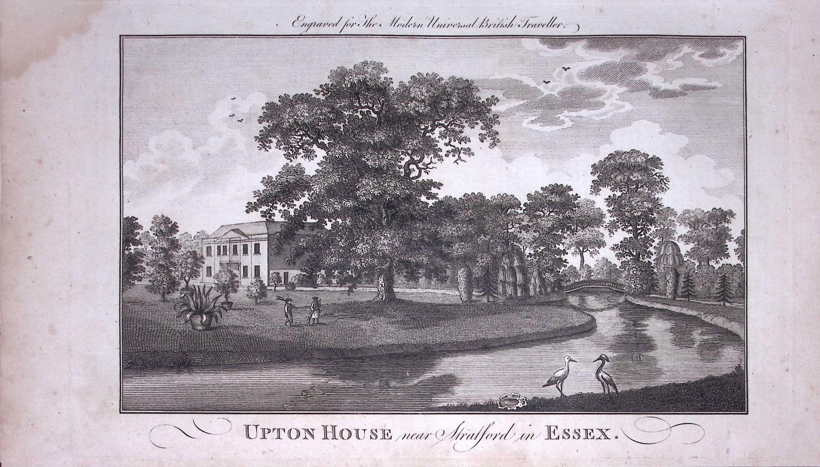 Upton House Stratford Rare Large 247-Year-Old Antique Copperplate Engraving-64-TR: Title: Upton House Stratford Rare Large 247-Year-Old Antique Copperplate Engraving-64-TR Description: This Antique 247-Year-Old Was Removed from an Edition Of. The Modern Universal