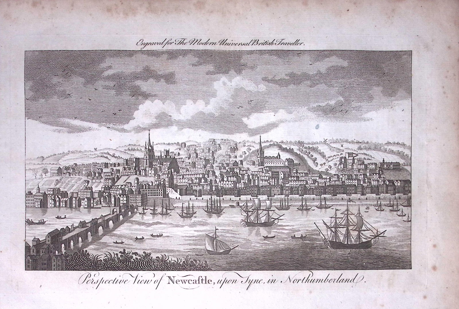 City of Newcastle Rare Large 247-Year-Old Antique Copperplate Engraving-40 -TR: Title: City of Newcastle Rare Large 247-Year-Old Antique Copperplate Engraving-40 -TR Description: This Antique 247-Year-Old Was Removed from an Edition Of. The Modern Universal Bri