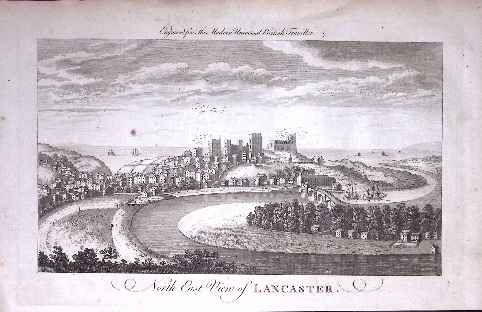 City of Lancaster Rare Large 247-Year-Old Antique Copperplate Engraving-45 -TR: Title: City of Lancaster Rare Large 247-Year-Old Antique Copperplate Engraving-45 -TR Description: This Antique 247-Year-Old Was Removed from an Edition Of. The Modern Universal Bri