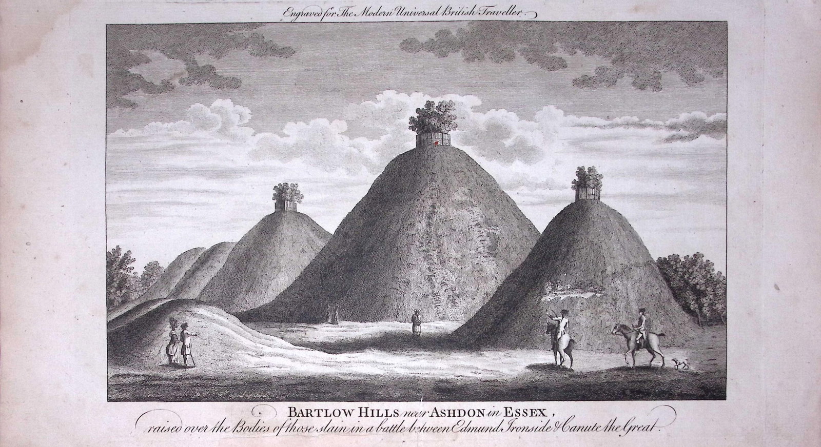 Bartlow Hills Essex Rare Large 247-Year-Old Antique Copperplate Engraving-59-TR: Title: Bartlow Hills Essex Rare Large 247-Year-Old Antique Copperplate Engraving-59-TR Description: This Antique 247-Year-Old Was Removed from an Edition Of. The Modern Universal Br