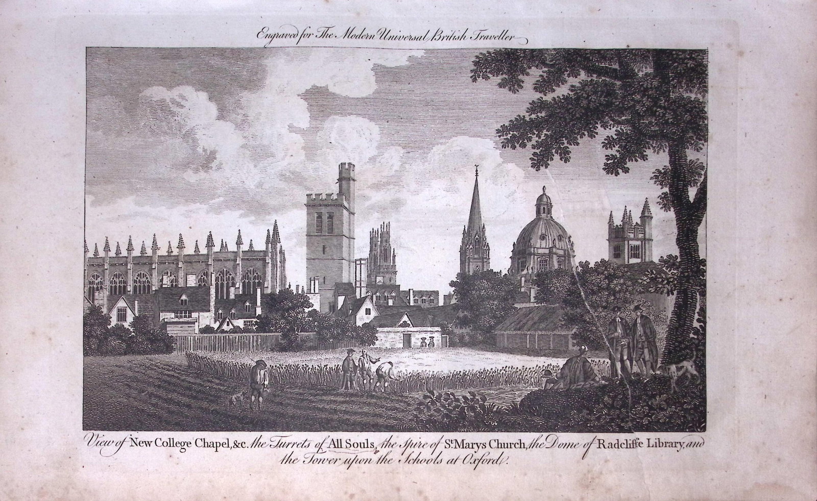 Spire of St Marys Church Oxford Rare Large 247-Year-Old Antique Copperplate Engraving -30-TR: Title: Spire of St Marys Church Oxford Rare Large 247-Year-Old Antique Copperplate Engraving -30-TR Description: This Antique 247-Year-Old Was Removed from an Edition Of. The Modern