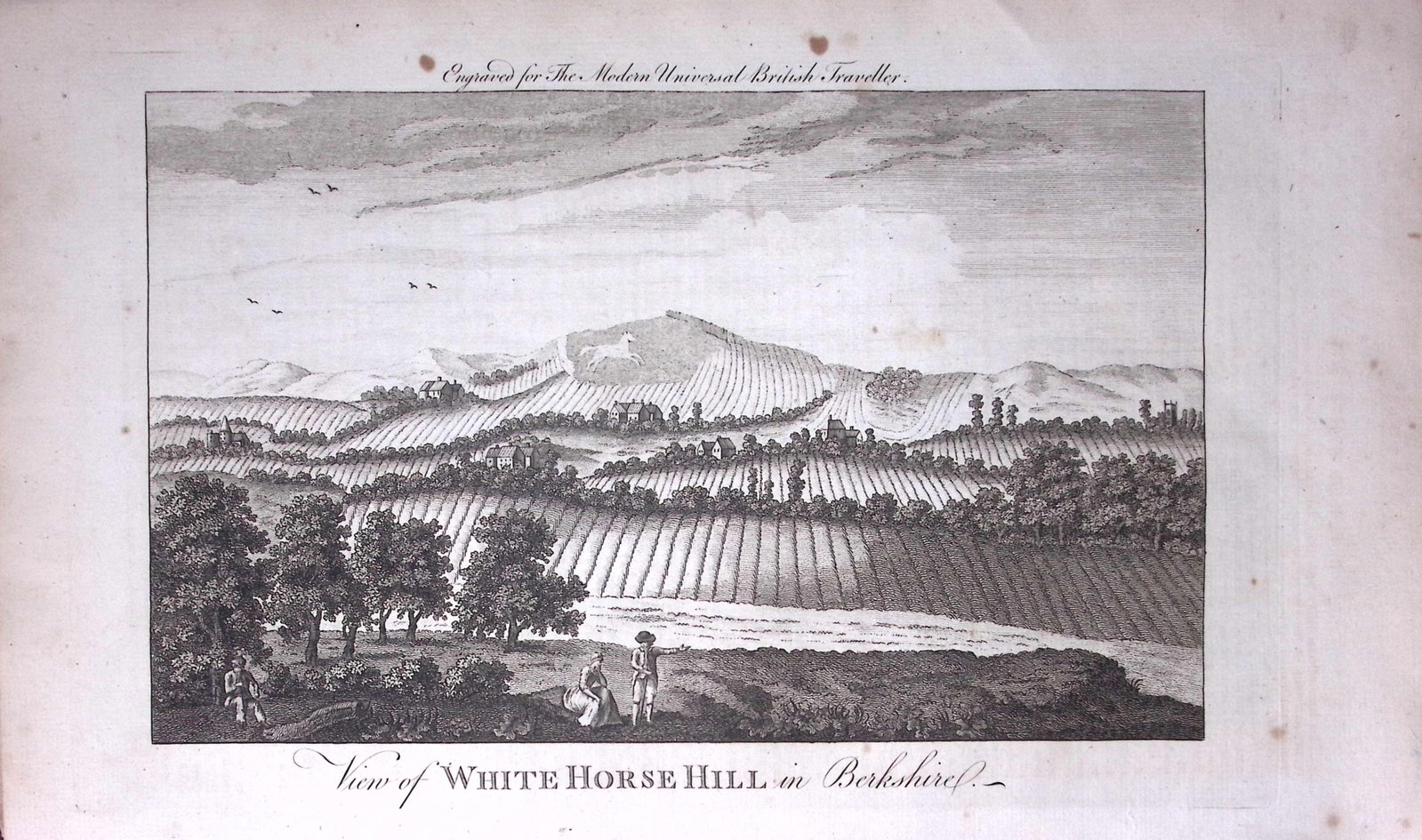 White Horse Hill Berkshire Rare 247-Year-Old Antique Copperplate Engraving -21-TR: Title: White Horse Hill Berkshire Rare 247-Year-Old Antique Copperplate Engraving -21-TR Description: This Antique 247-Year-Old Was Removed from an Edition Of. The Modern Universal