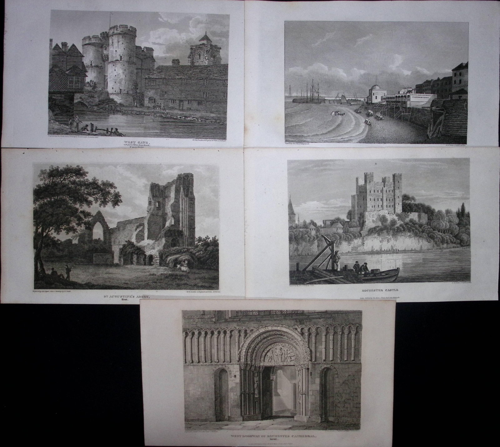 County Kent Job-Lot Antique 218 Years-Old Georgian Steel-Engravings-2 (1 of 2)