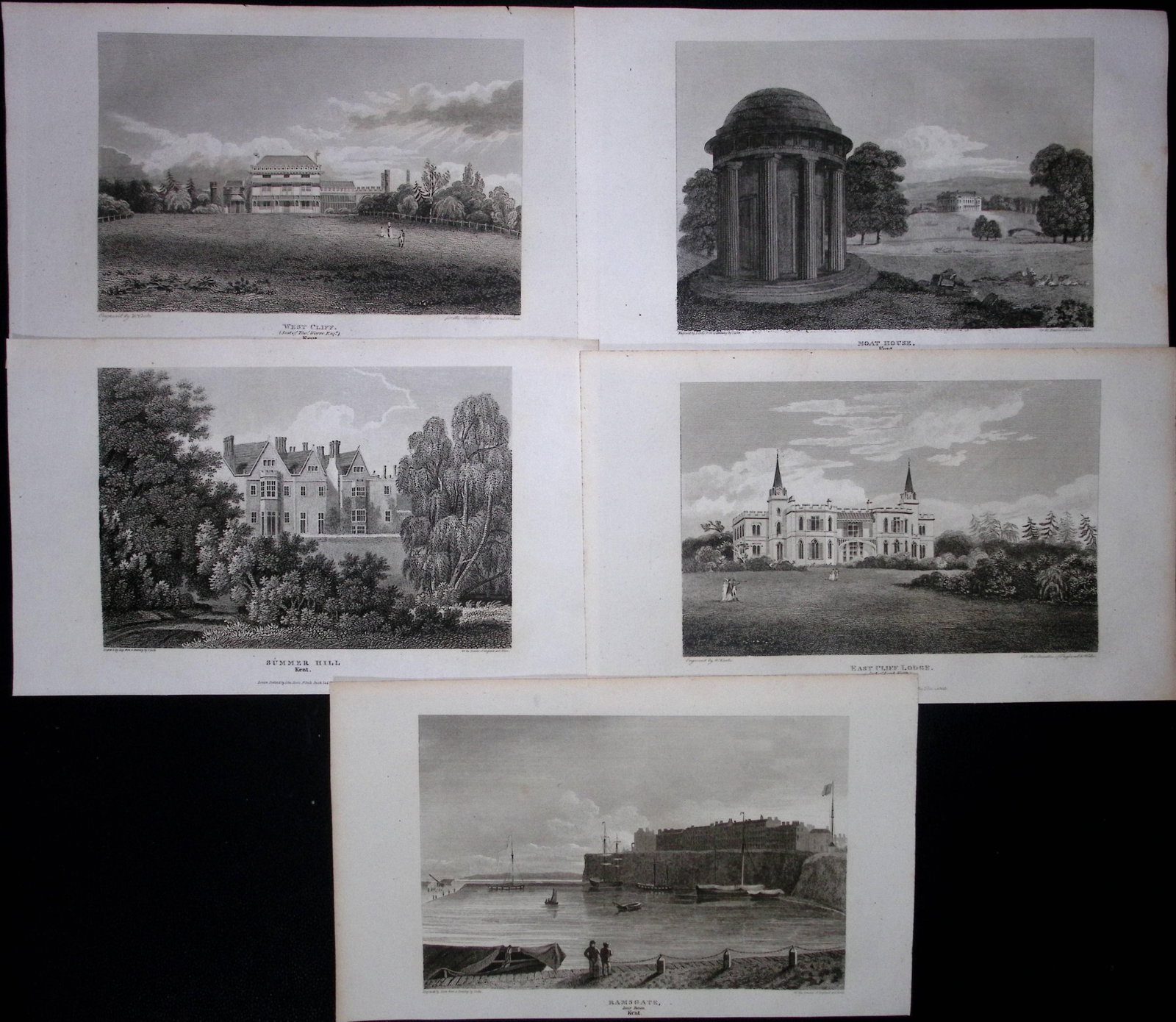 County Kent Job-Lot Antique 218 Years-Old Georgian Steel-Engravings-5 (1 of 2)