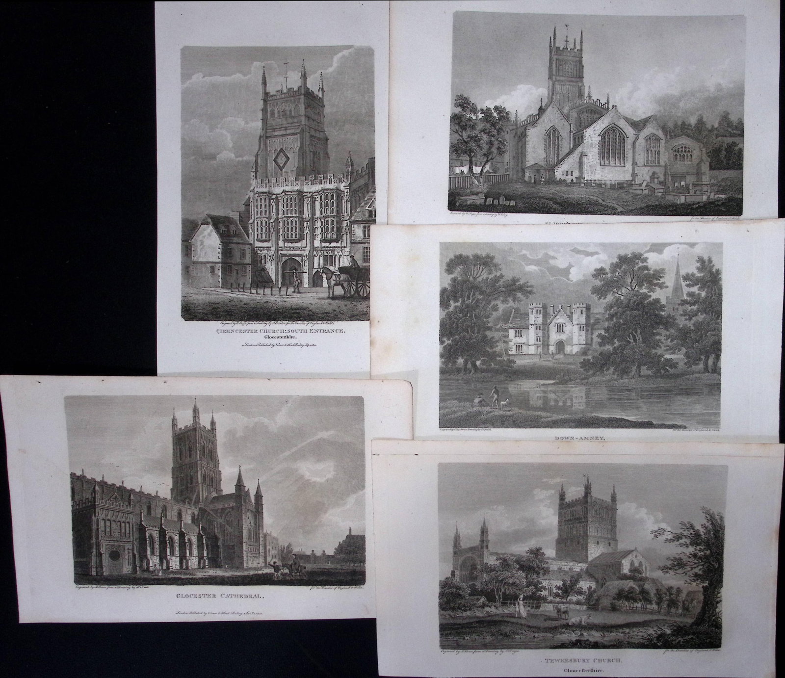 Gloucestershire Job-Lot Antique 223 Years-Old Georgian Steel-Engravings-2 (1 of 2)