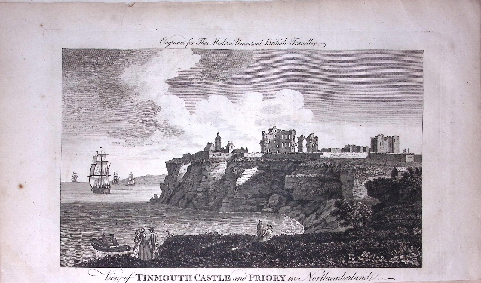 Tynemouth Castle Northumberland Rare Large 247-Year-Old Antique Copperplate Engraving-10-TR: Title: Tynemouth Castle Northumberland Rare Large 247-Year-Old Antique Copperplate Engraving-10-TR Description: This Antique 247-Year-Old Was Removed from an Edition Of. The Modern
