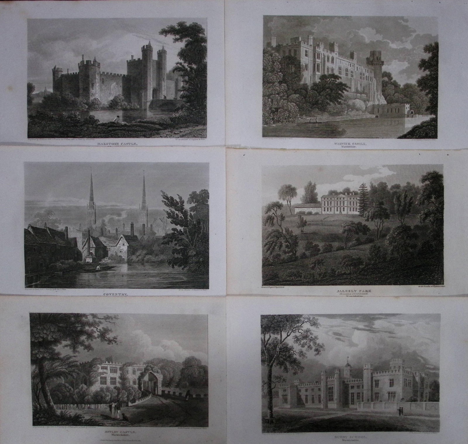 Warwickshire Job-Lot Antique 212 Years-Old Georgian Steel-Engravings-2. (1 of 2)
