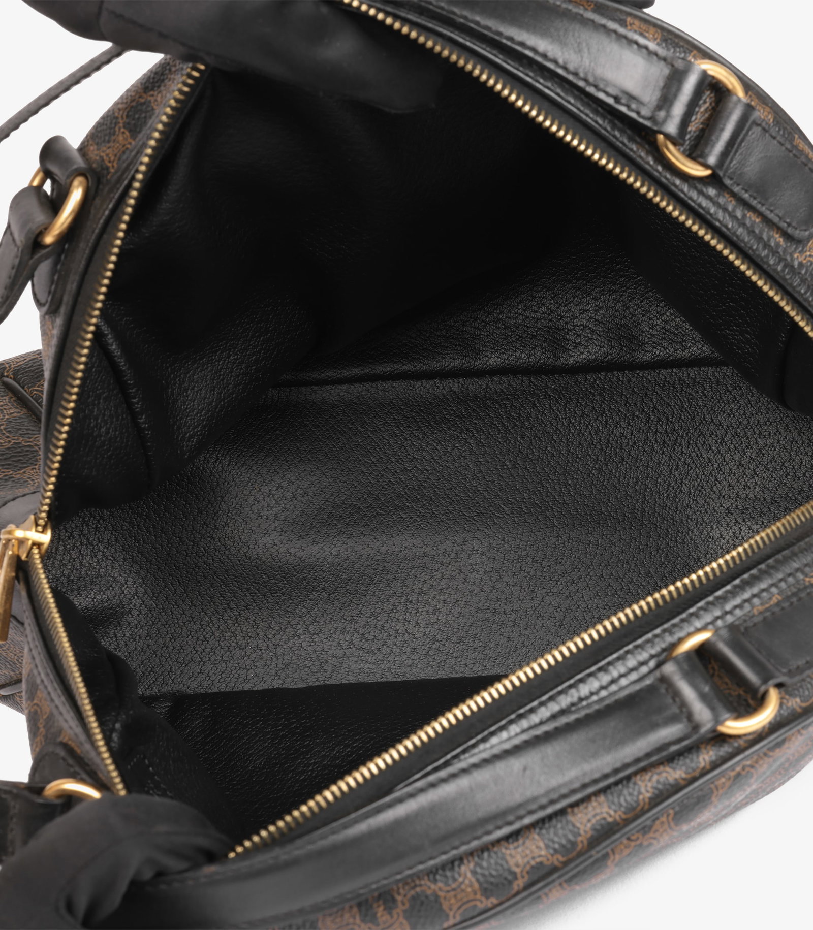 Celine Brown Macadam Monogram Coated Canvas & Black Calfskin Leather Vintage Bowling Bag - 9