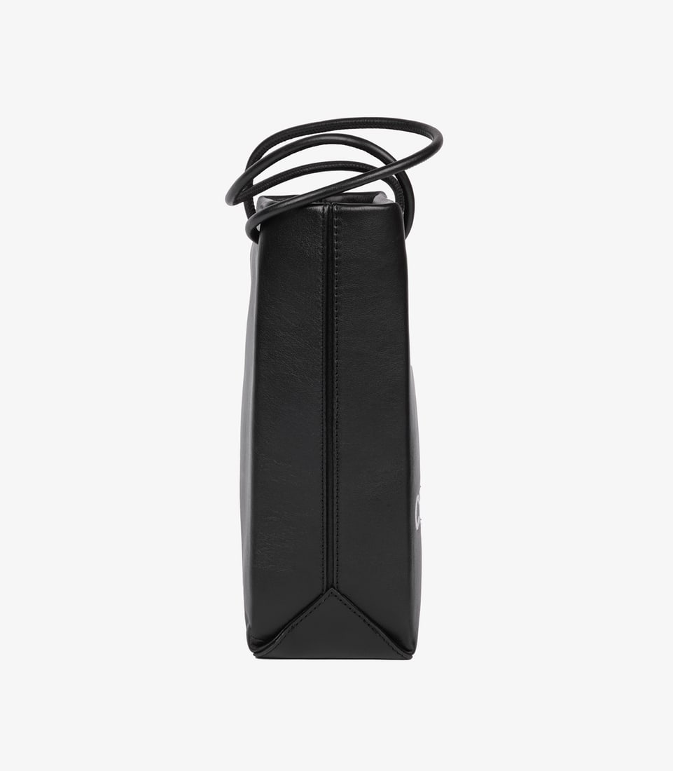 Chanel Black & White Lambskin Mini Shopping Bag Tote - 4
