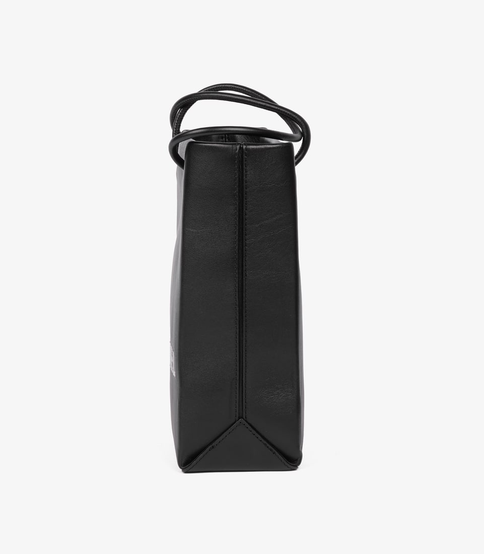 Chanel Black & White Lambskin Mini Shopping Bag Tote - 5