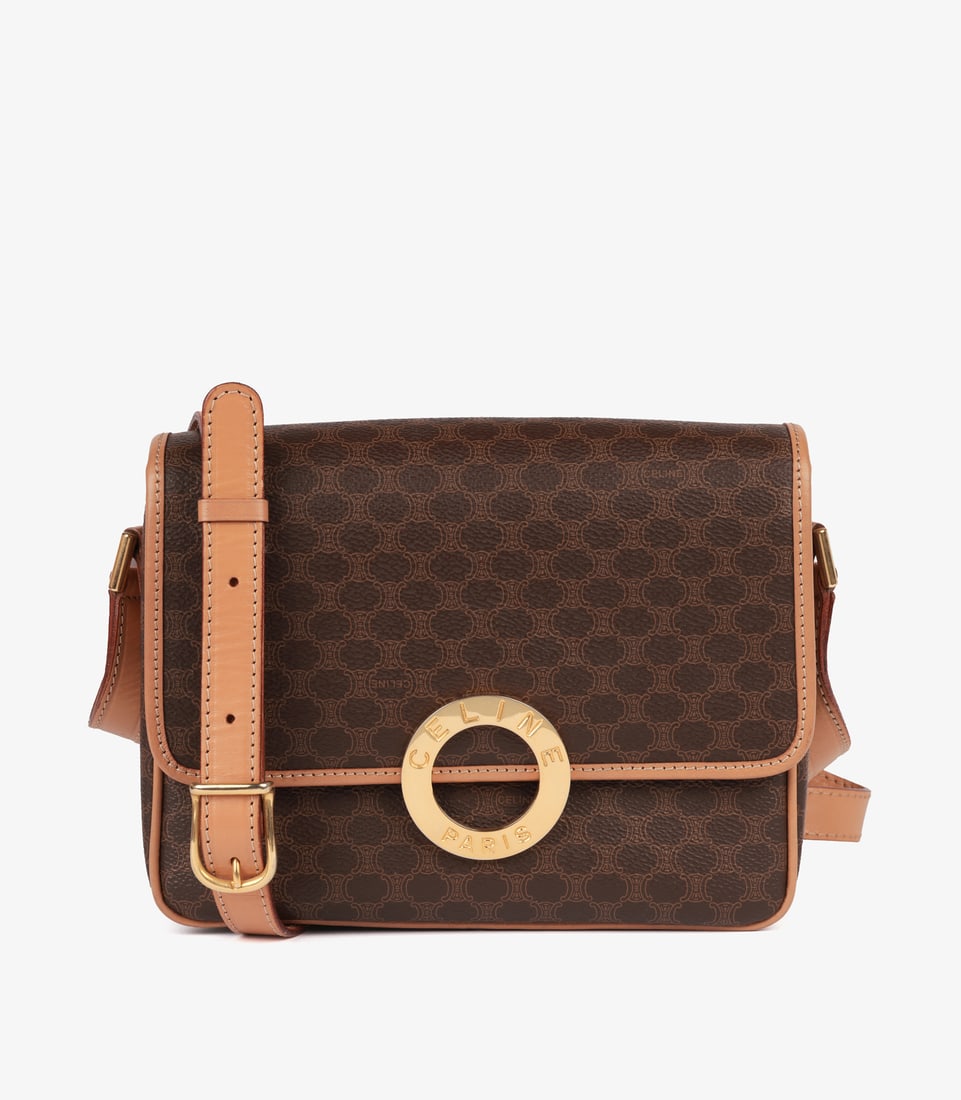 Celine Brown Macadam Monogram Coated Canvas & Calfskin Leather Vintage Messenger Bag: Title: Celine Brown Macadam Monogram Coated Canvas & Calfskin Leather Vintage Messenger Bag Description: Celine Brown Macadam Monogram Coated Canvas & Calfskin Leather Vintage